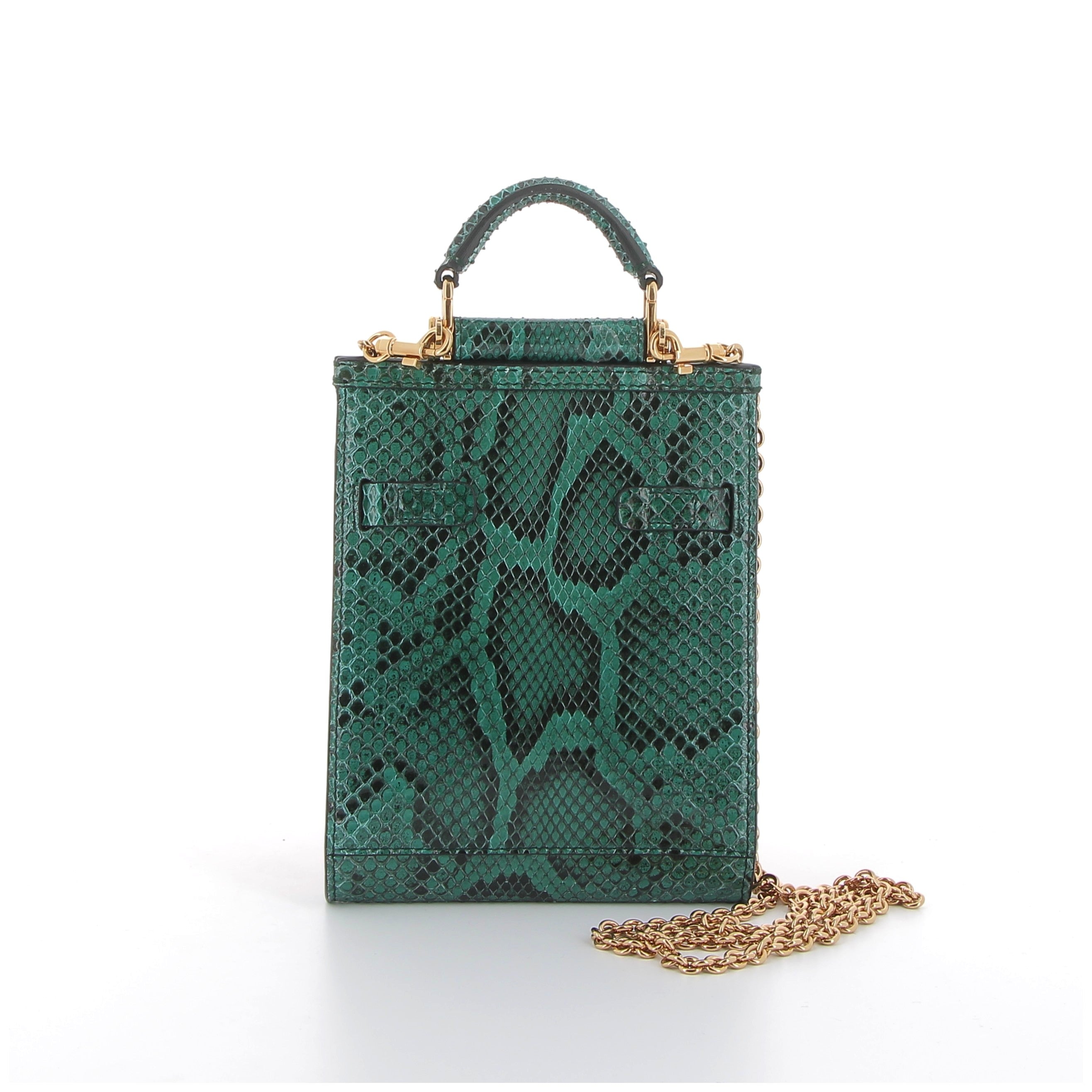 Dolce & Gabbana sac Sicily 58 vert en veau python