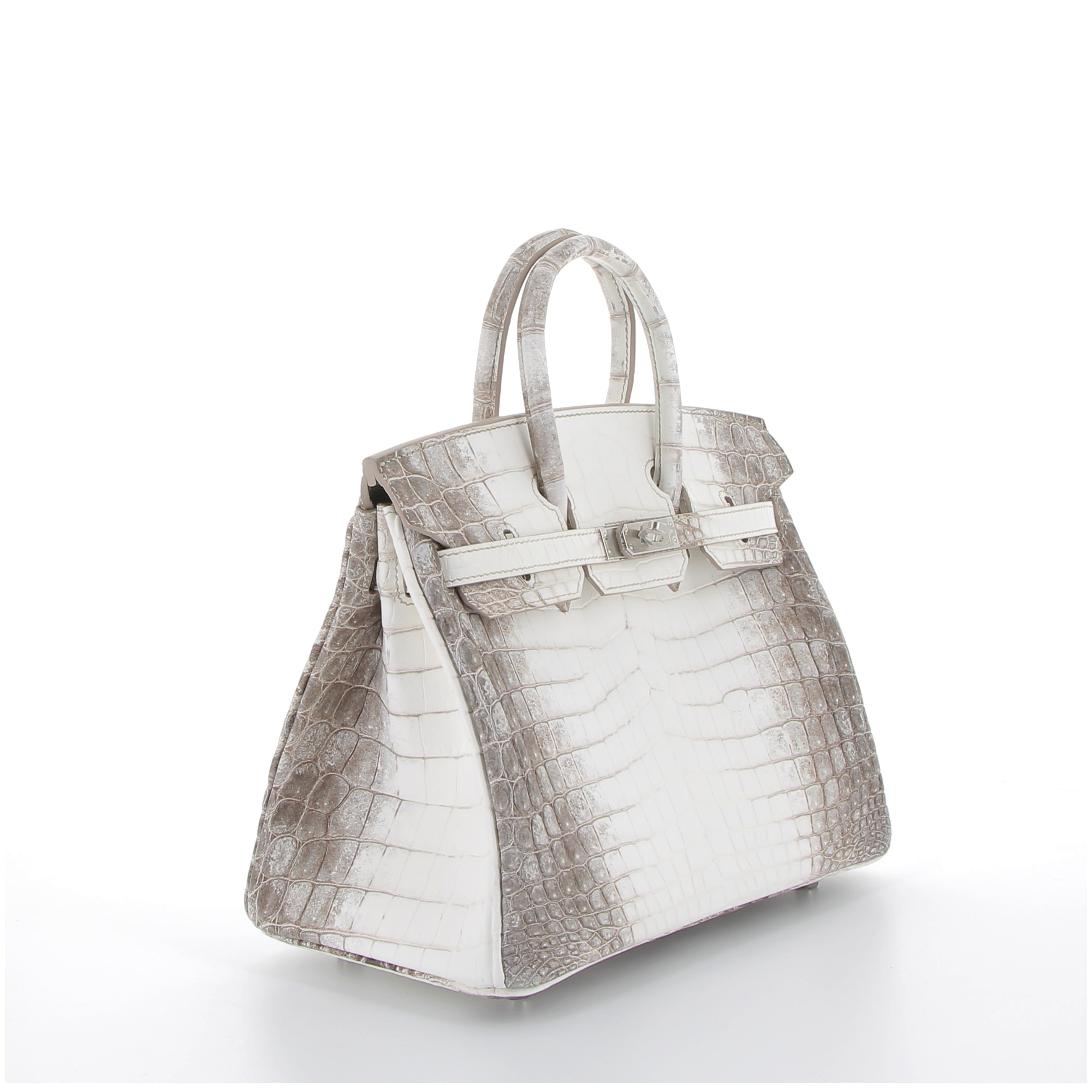 HERMES Birkin 25 Himalaya Crocodile Niloticus Finition Palladié