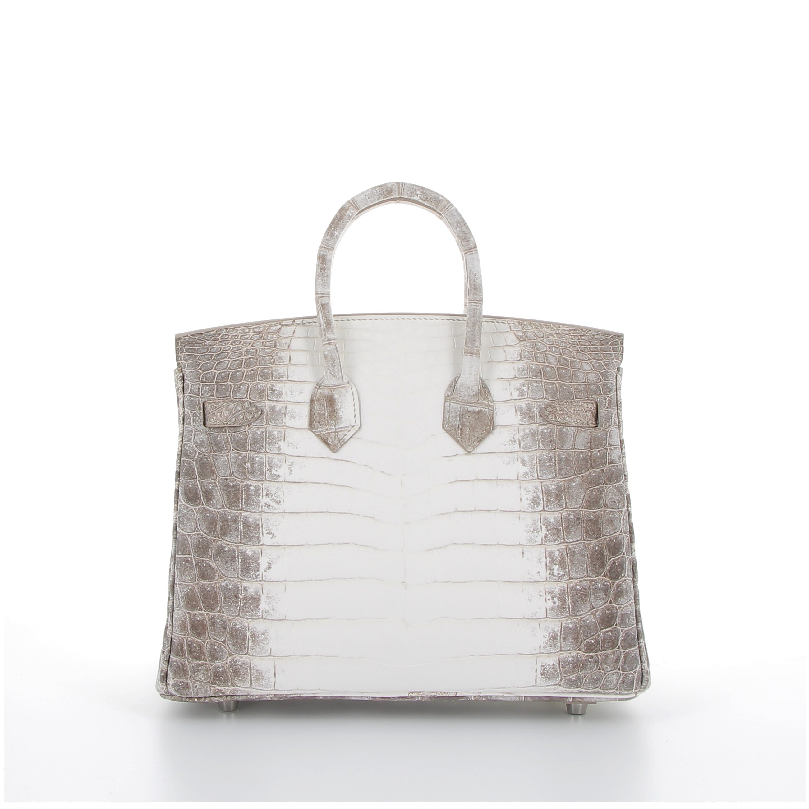 HERMES Birkin 25 Himalaya Crocodile Niloticus Finition Palladié