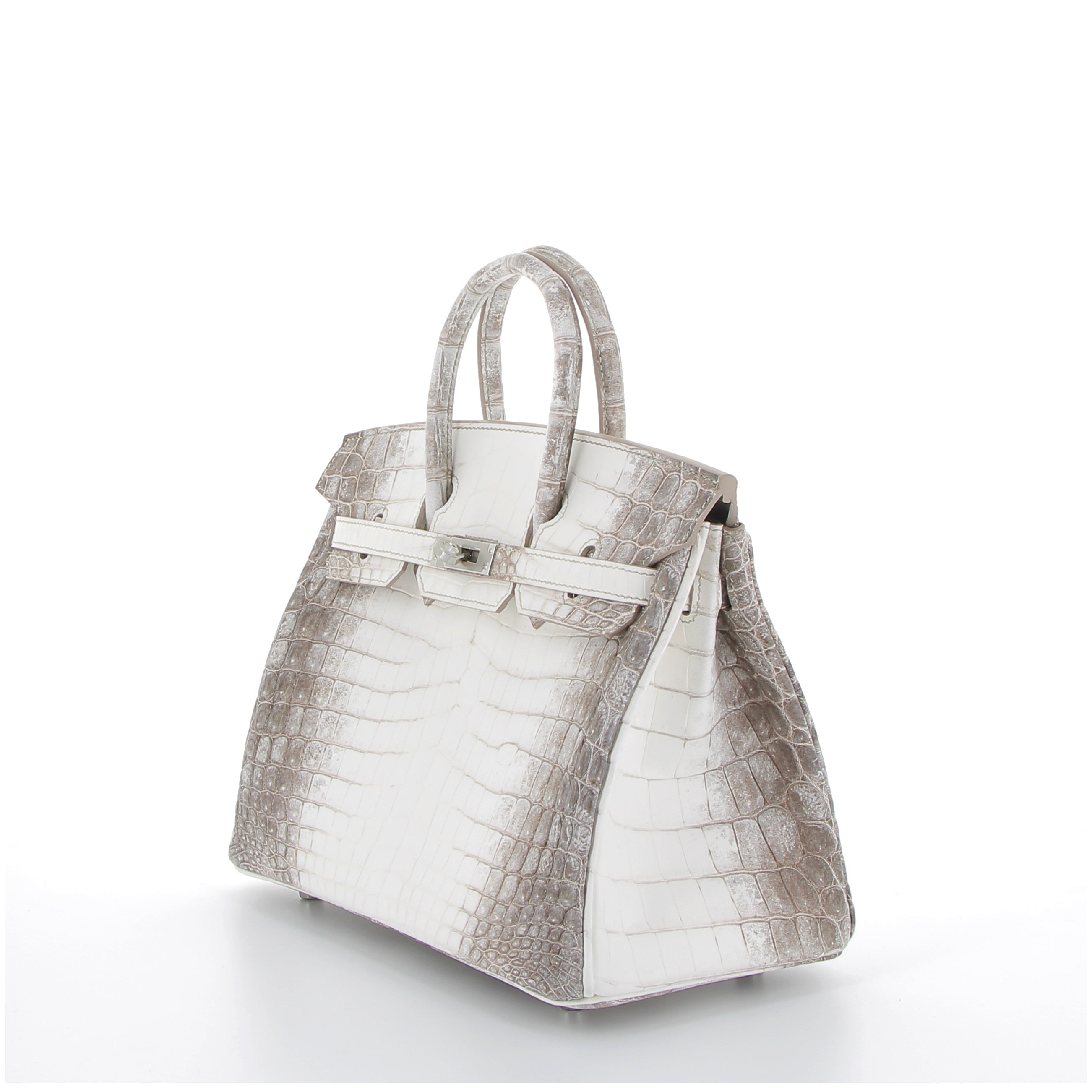 HERMES Birkin 25 Himalaya Crocodile Niloticus Finition Palladié