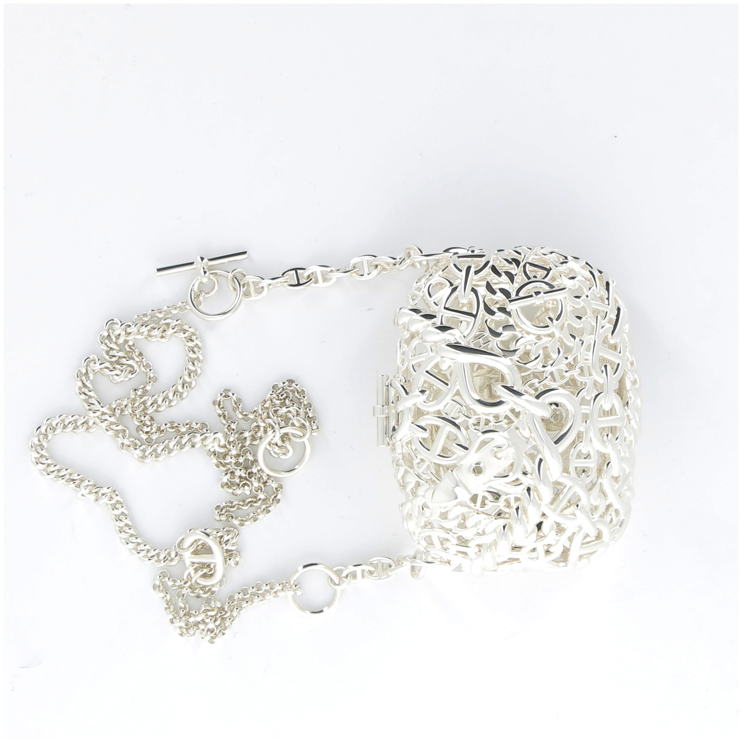 HERMES Sac Bijoux Chaine d'Encre Finition Argent