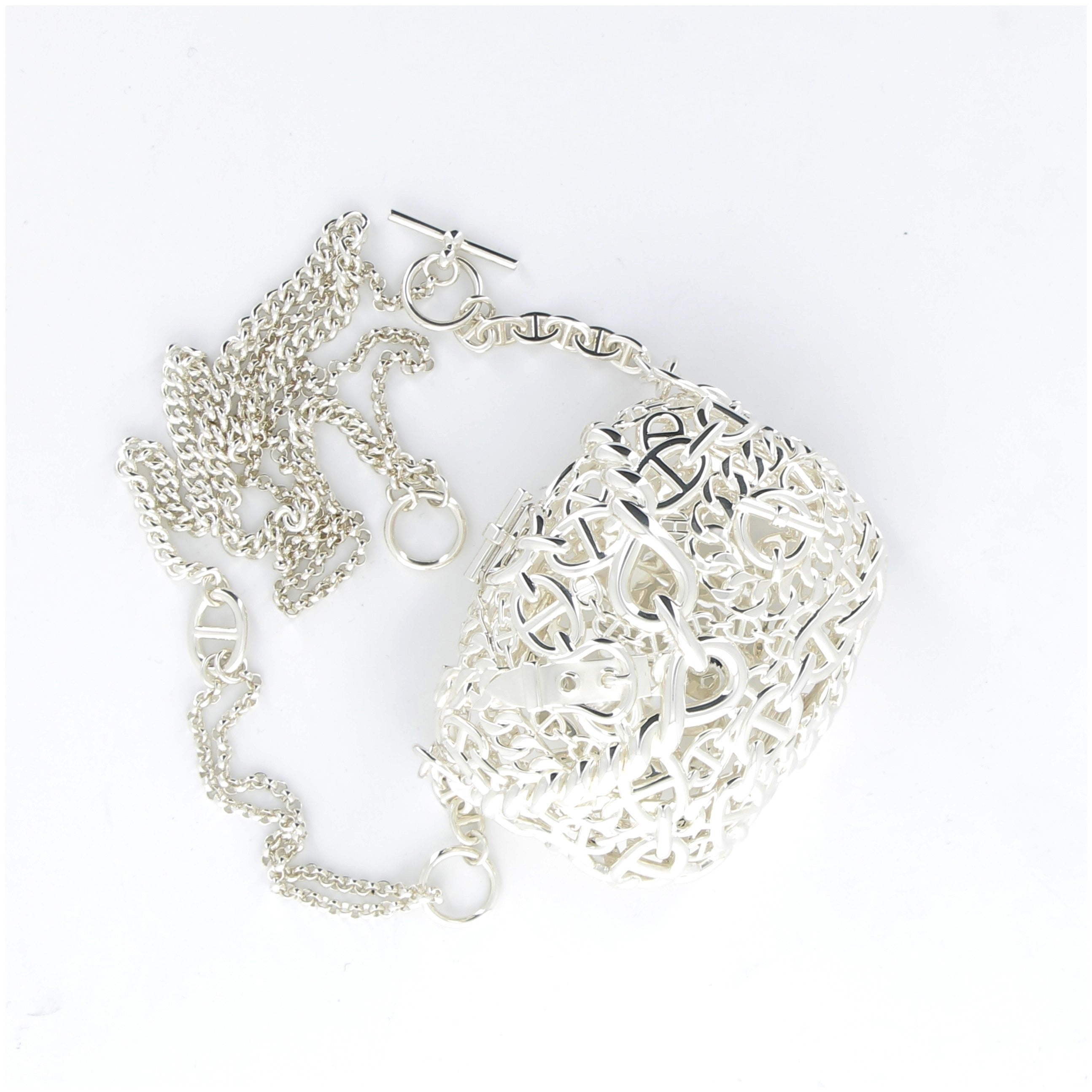 HERMES Sac Bijoux Chaine d'Encre Finition Argent