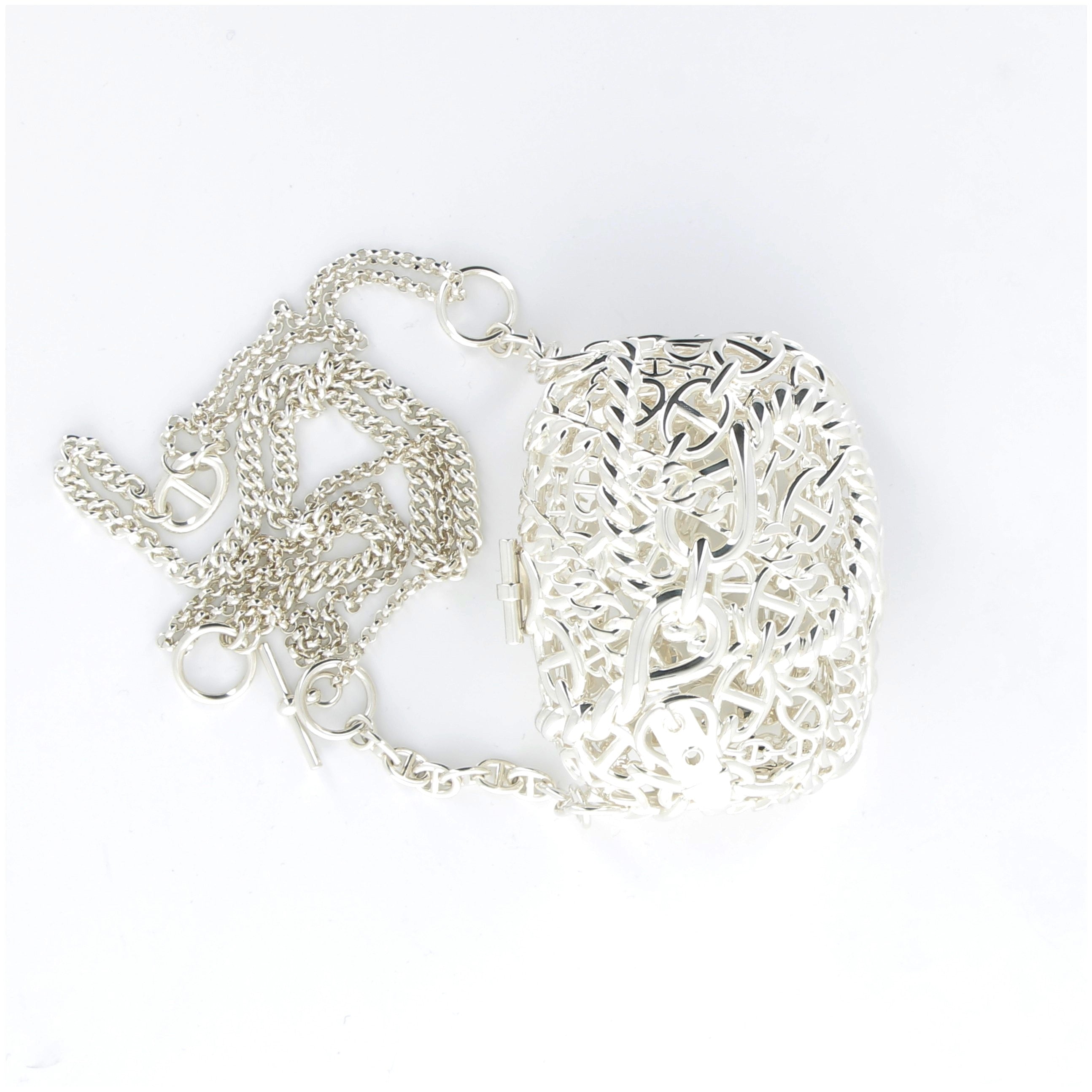 HERMES Sac Bijoux Chaine d'Encre Finition Argent