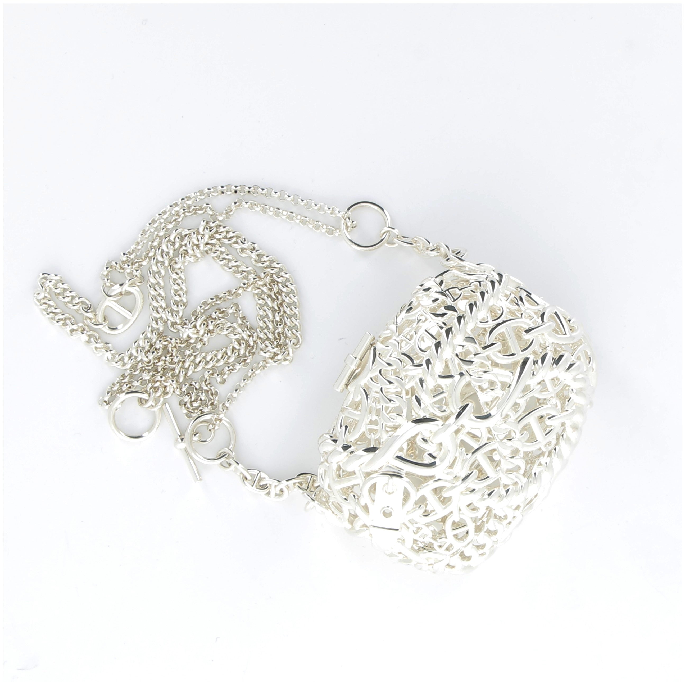 HERMES Sac Bijoux Chaine d'Encre Finition Argent