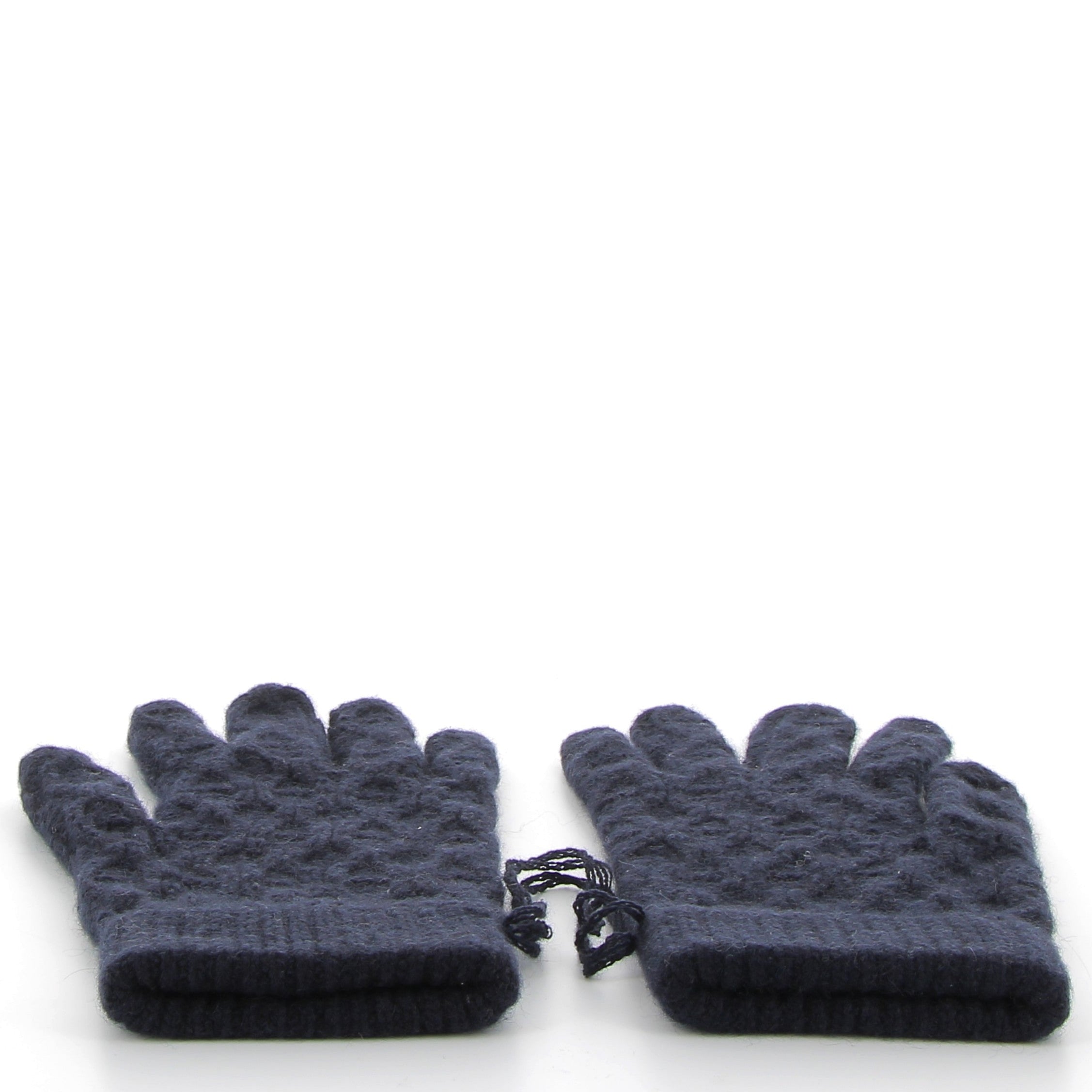 HERMÈS Gants Tri Maillon Homme Maille Cachemire Marine