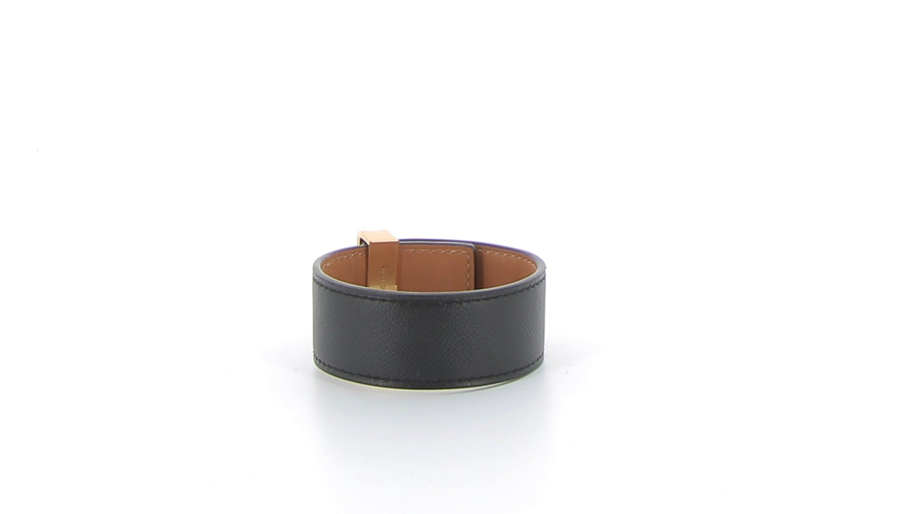 HERMÈS Bracelet Collier de Chien 24 noir finition jaune