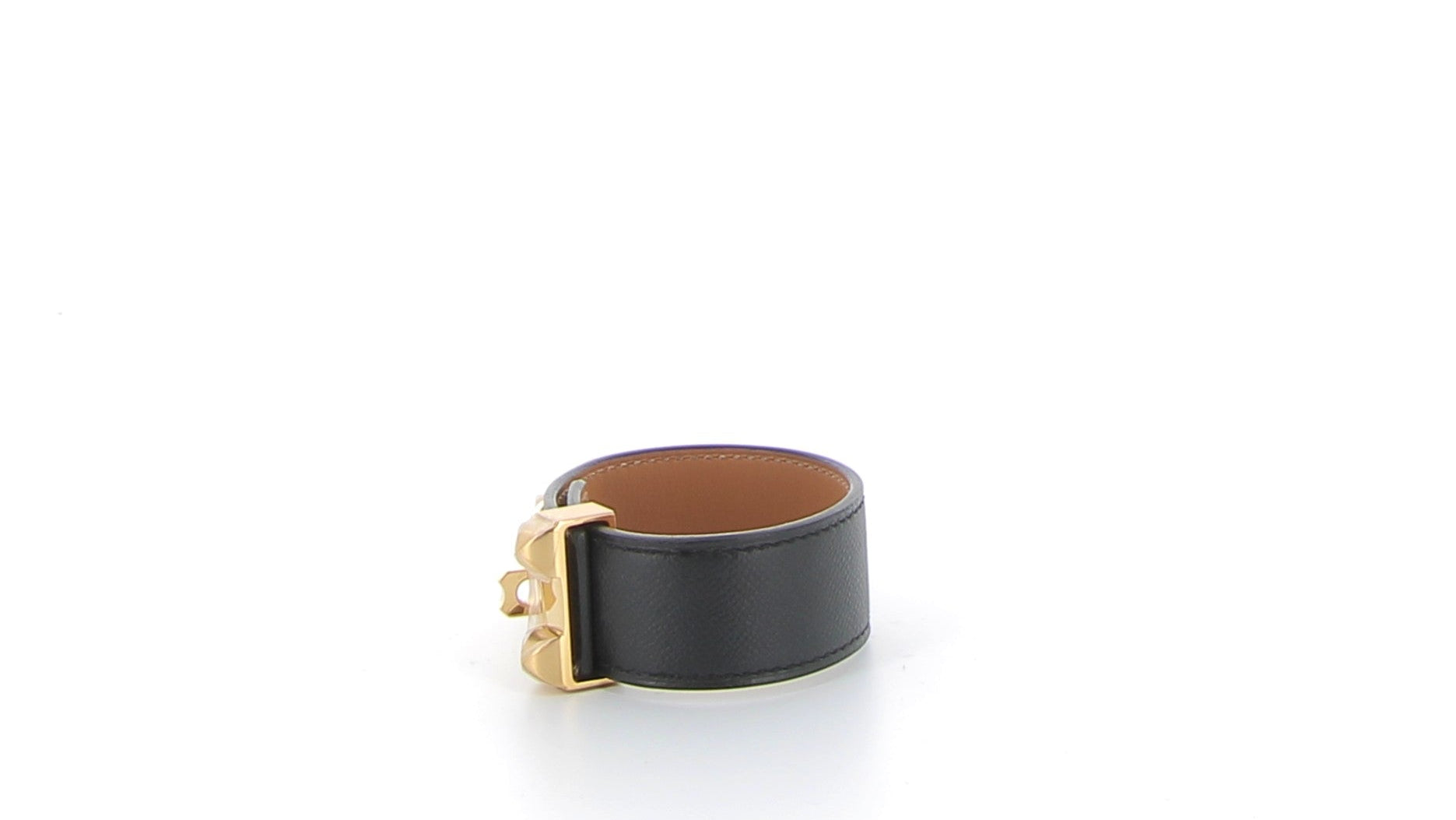 HERMÈS Bracelet Collier de Chien 24 noir finition jaune