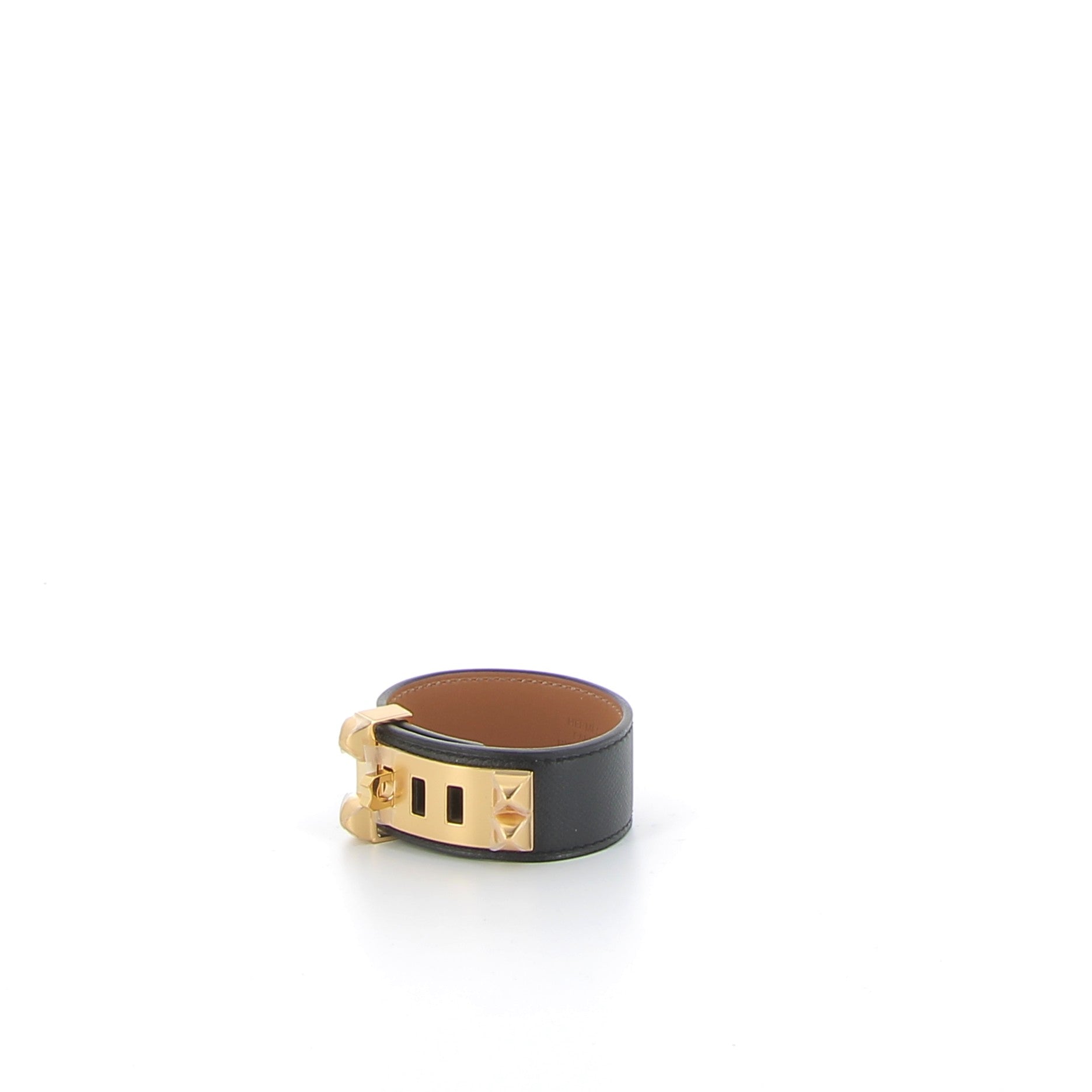 HERMÈS Bracelet Collier de Chien 24 noir finition jaune