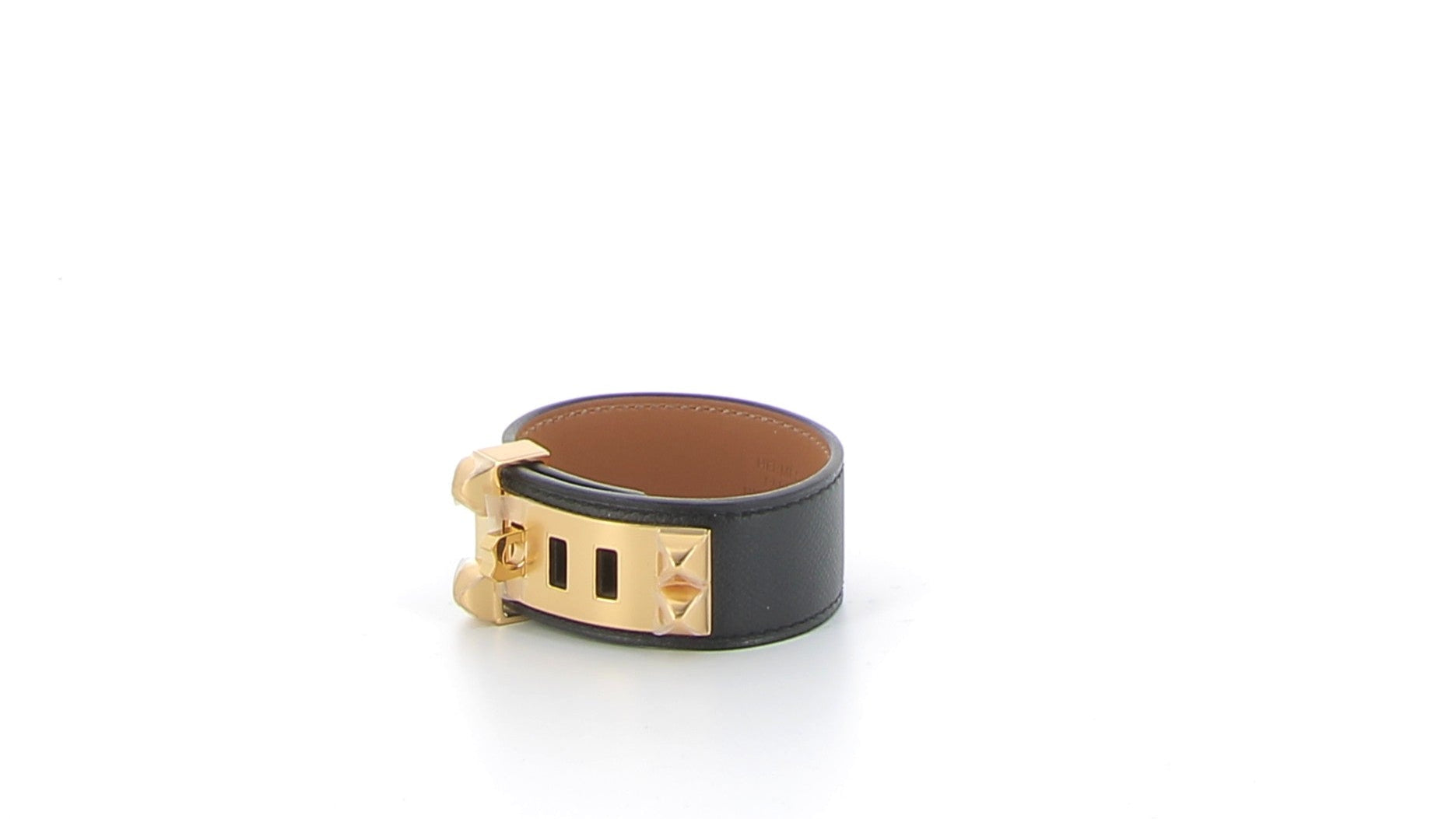 HERMÈS Bracelet Collier de Chien 24 noir finition jaune