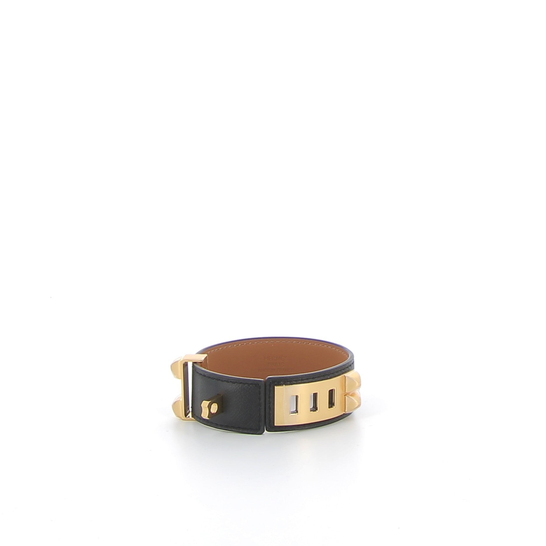 HERMÈS Bracelet Collier de Chien 24 noir finition jaune