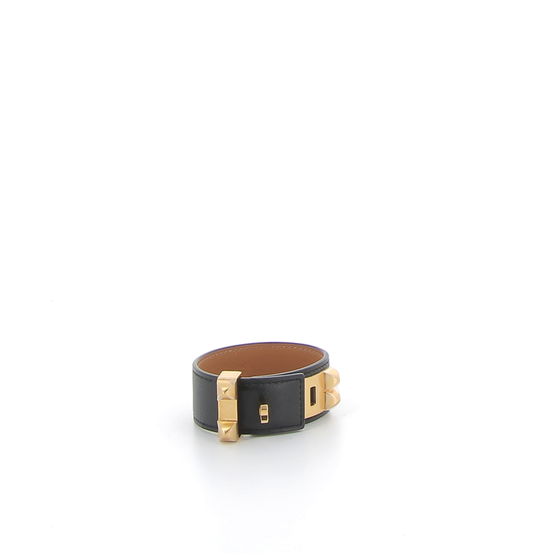 HERMÈS Bracelet Collier de Chien 24 noir finition jaune