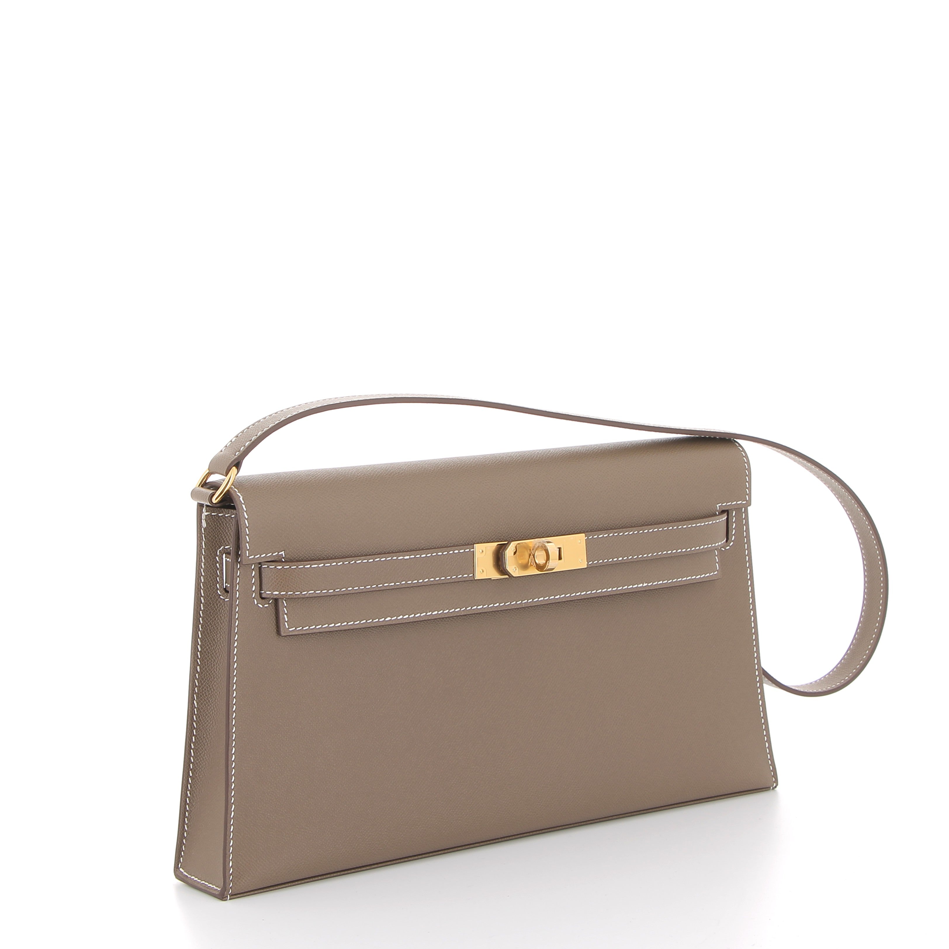 HERMES Kelly Elan Etoupe Epsom Finition Or Jaune