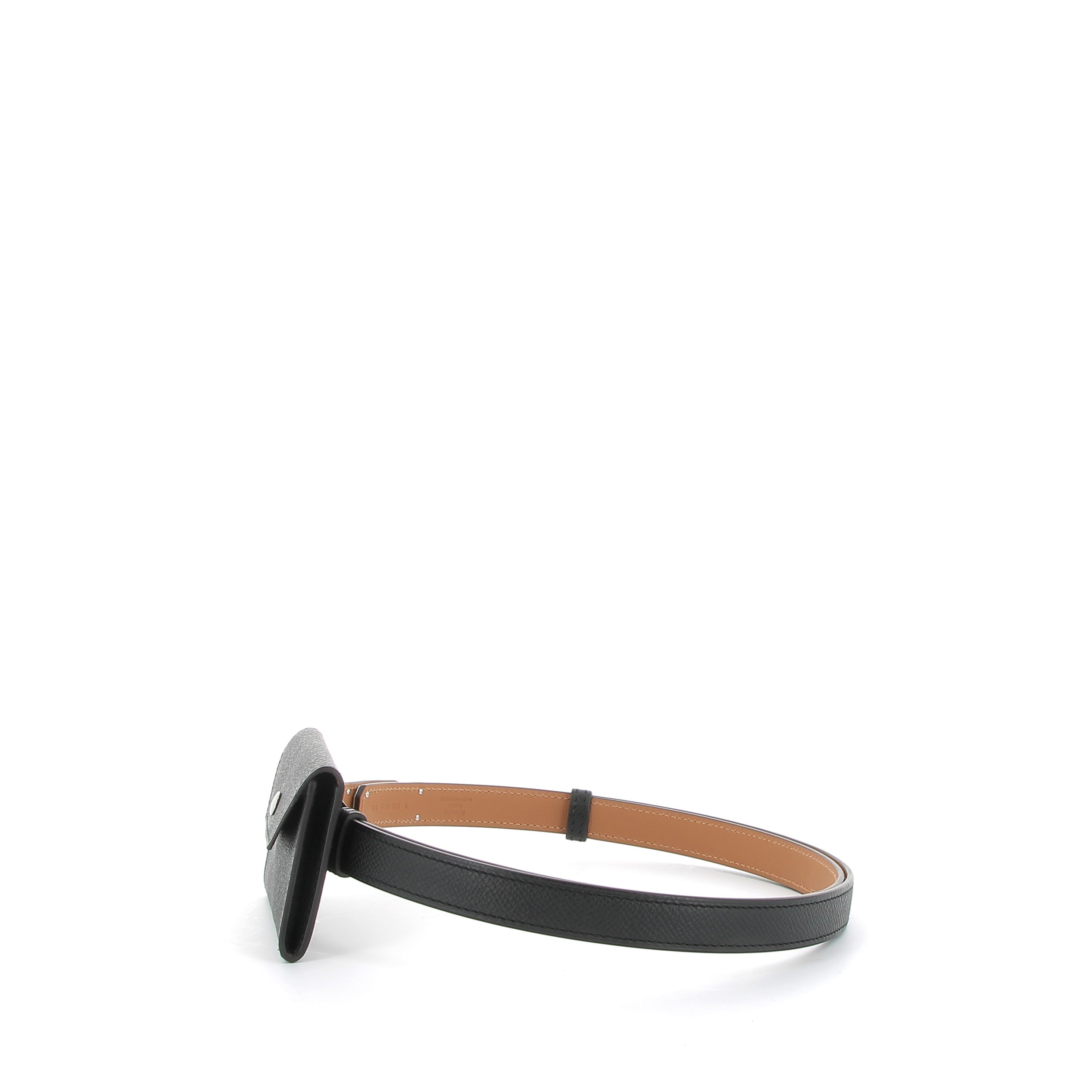 HERMÈS Kelly Ceinture Pocket Noir Epsom Finition Palladié