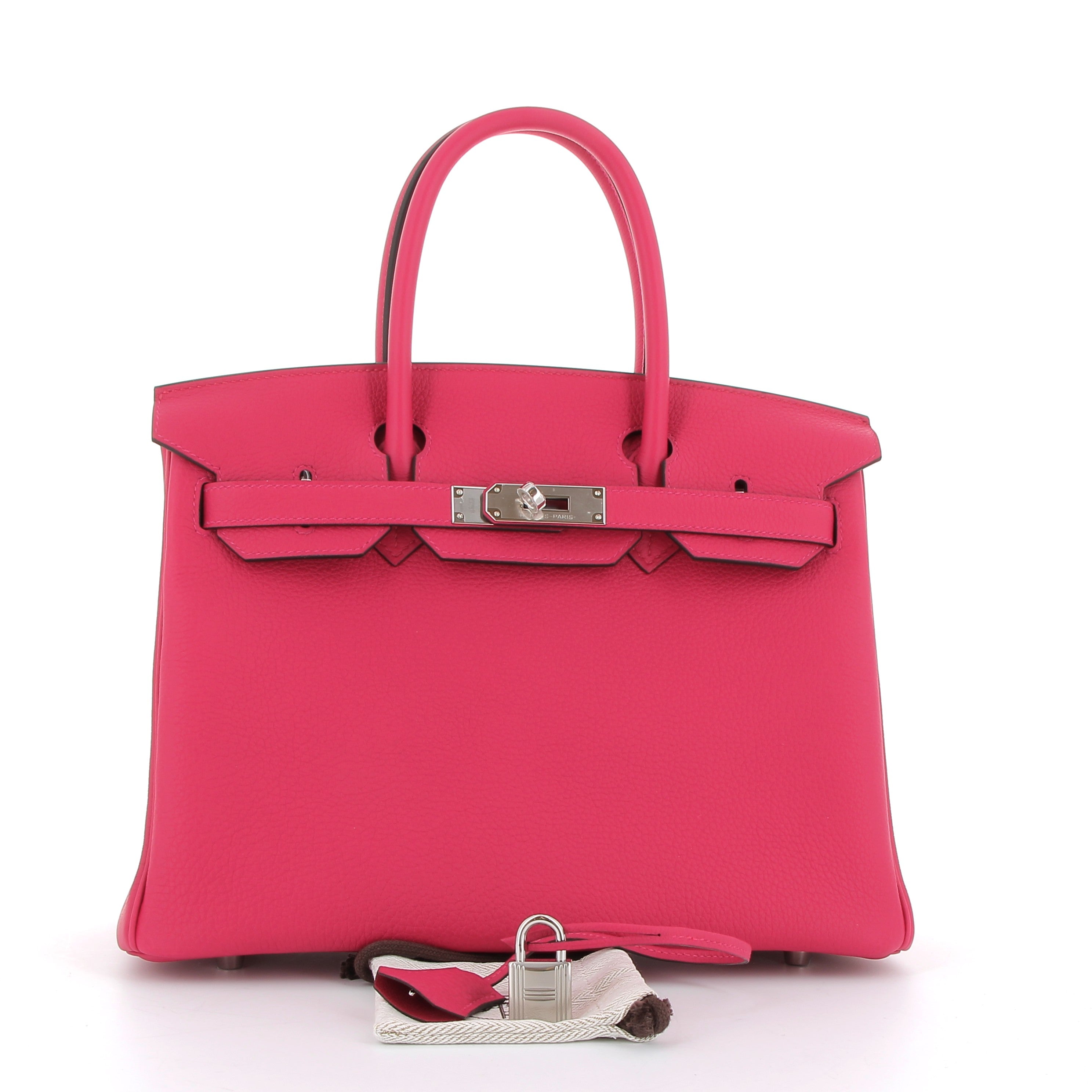 HERMÈS Birkin 30 Rose Mexico Togo Finition Palladié