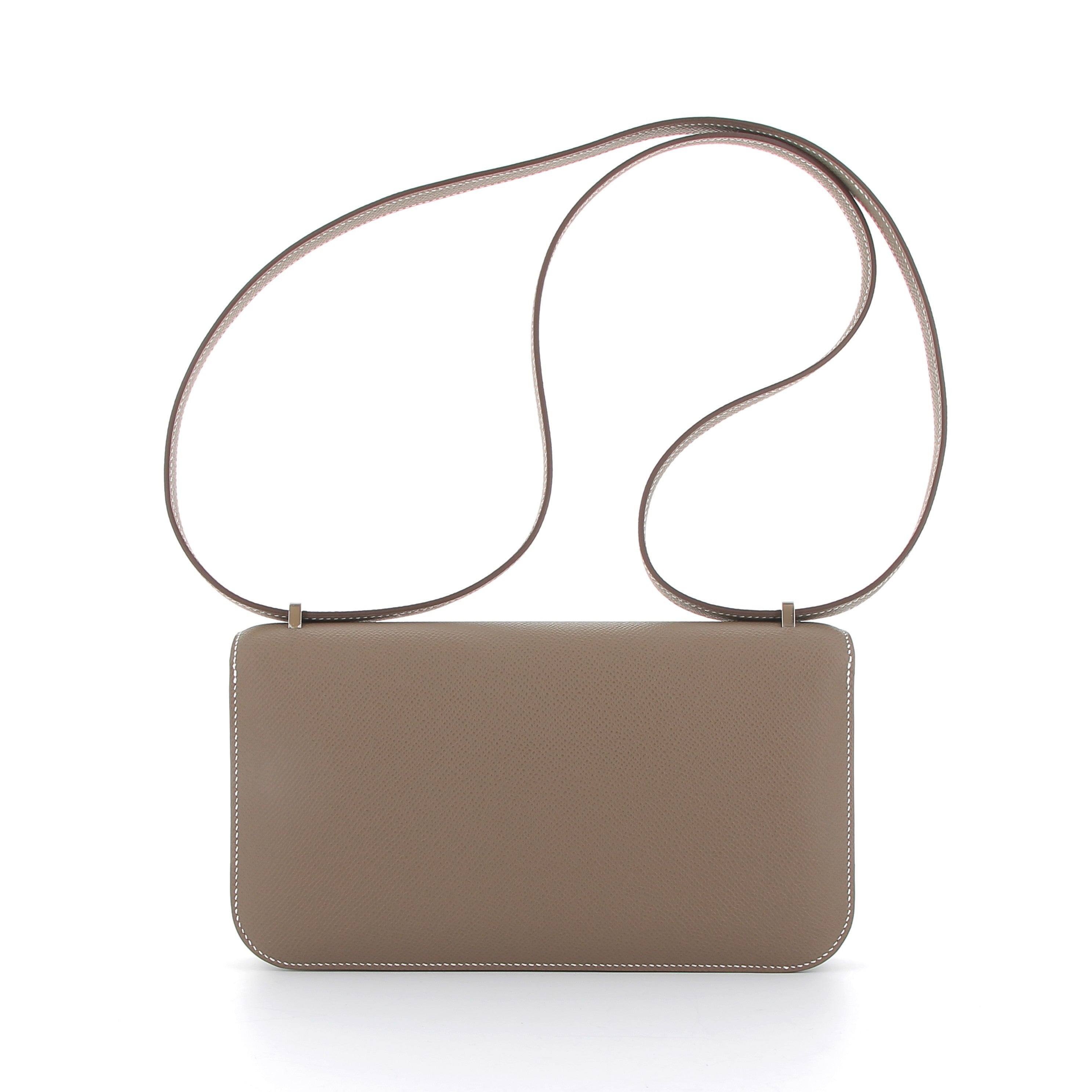 HERMÈS Constance Elan cuir Epsom Etoupe finition palladium