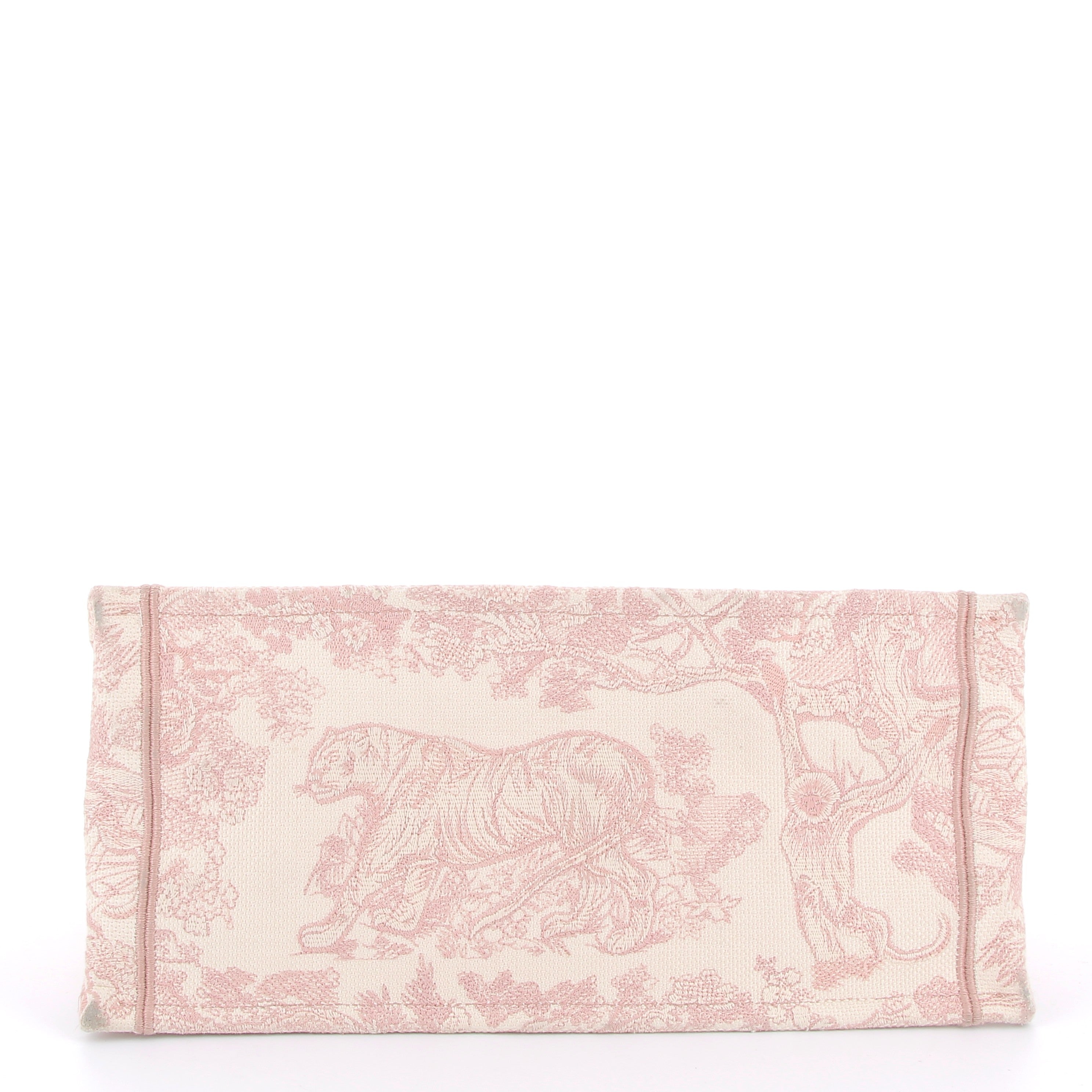 DIOR Book Tote Rose Broderie Toile de Jouy Ecru et Rose