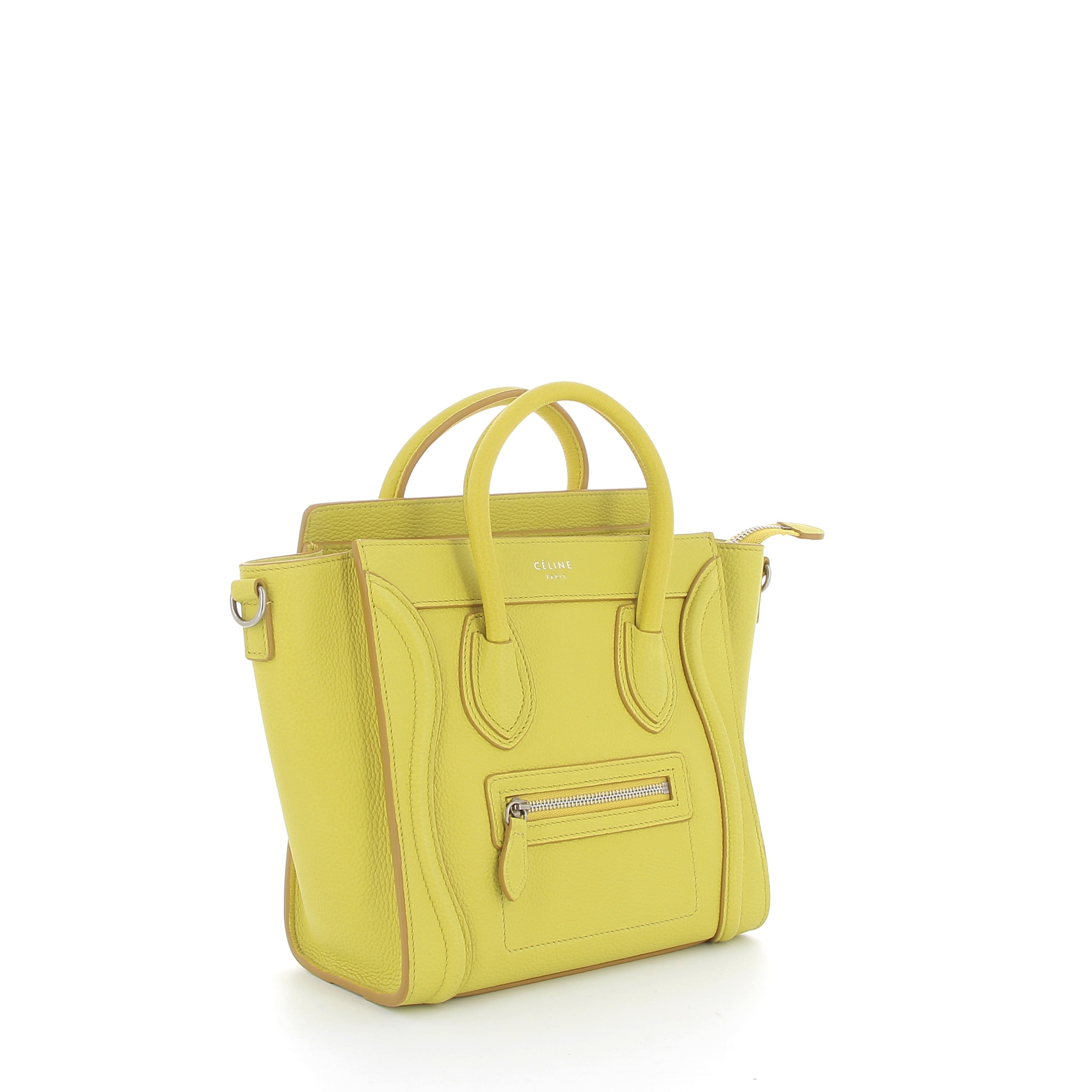 CELINE Nano Luggage cuir Jaune