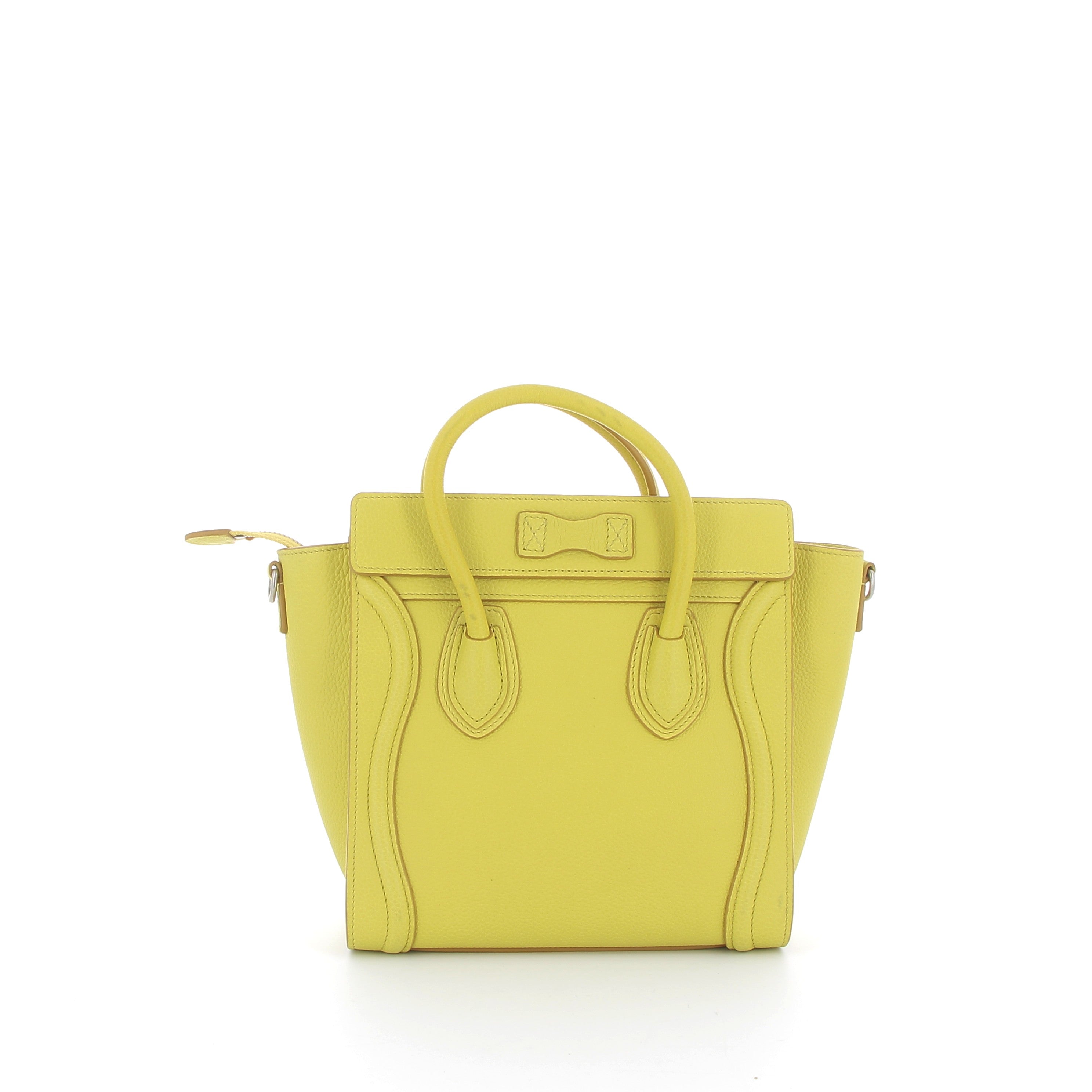 CELINE Nano Luggage cuir Jaune