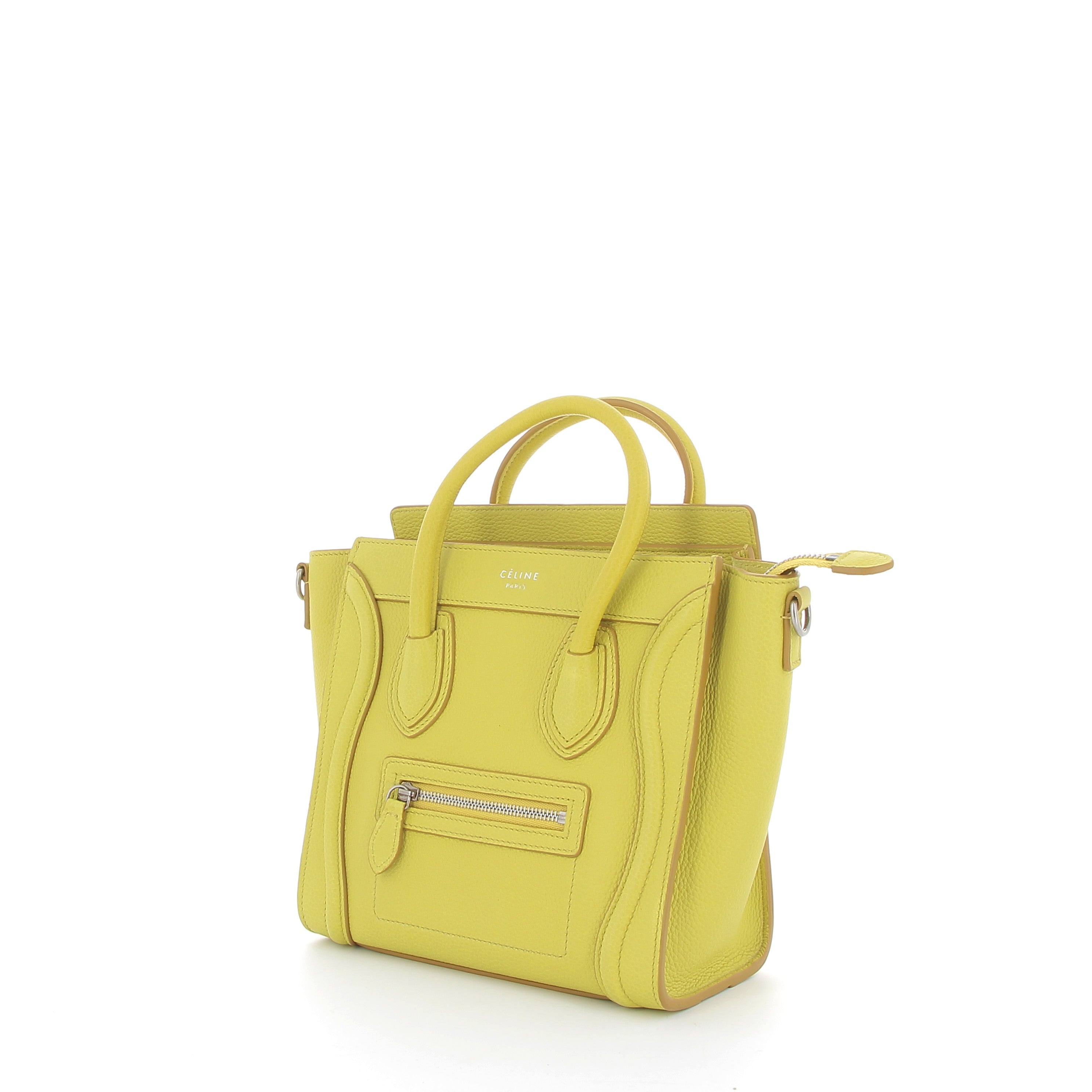 CELINE Nano Luggage cuir Jaune