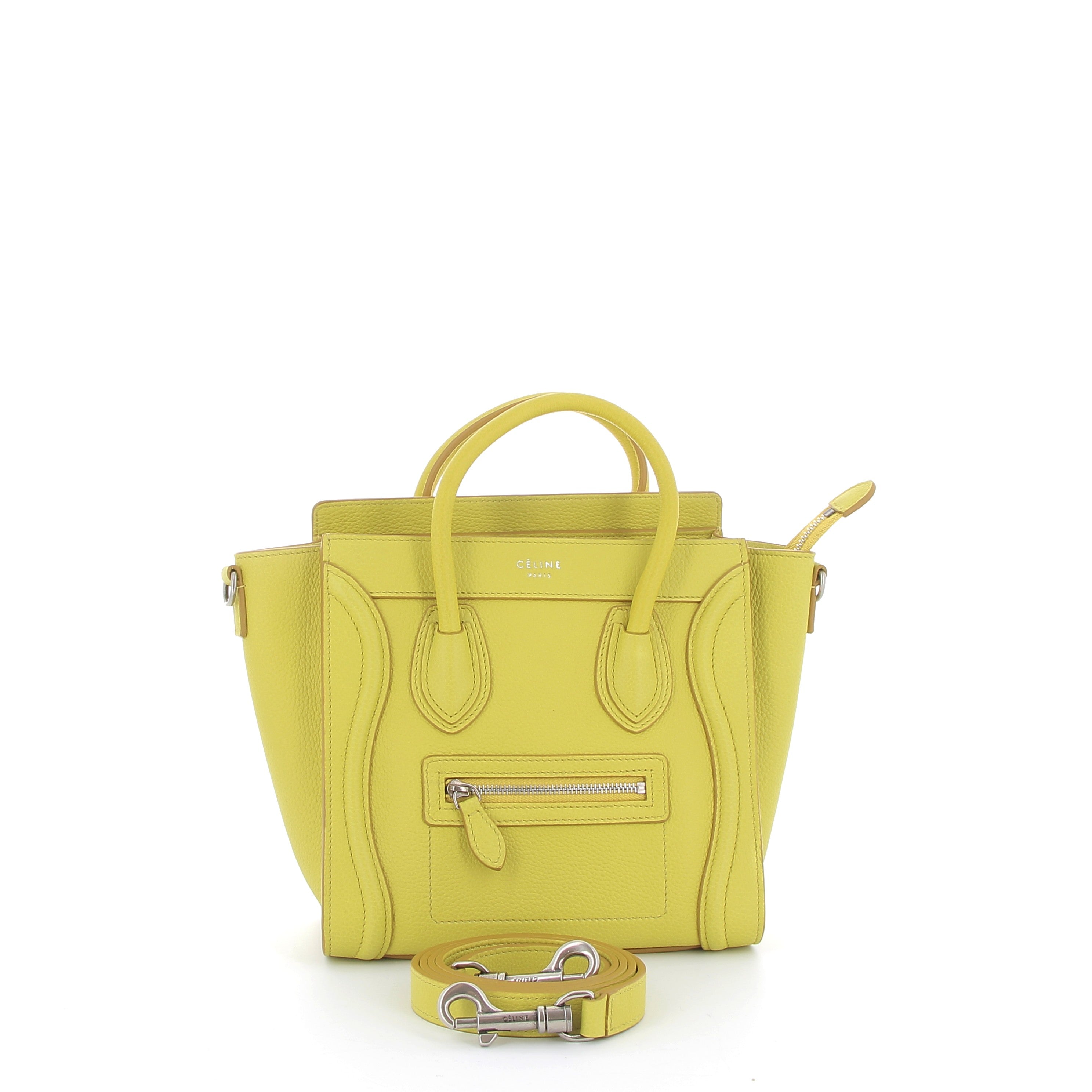CELINE Nano Luggage cuir Jaune