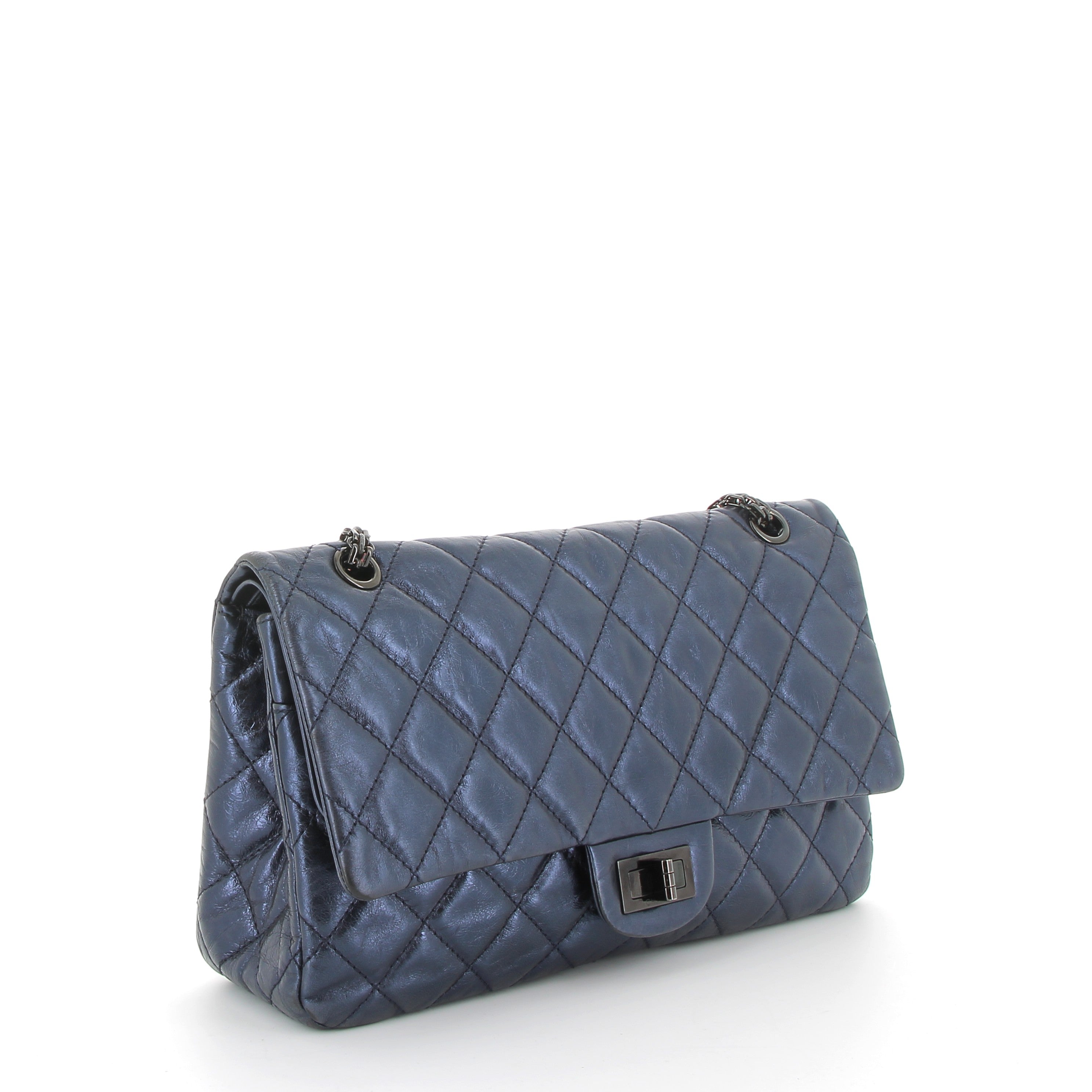 CHANEL Timeless 2.55 Cuir Bleu Marine Matelassé