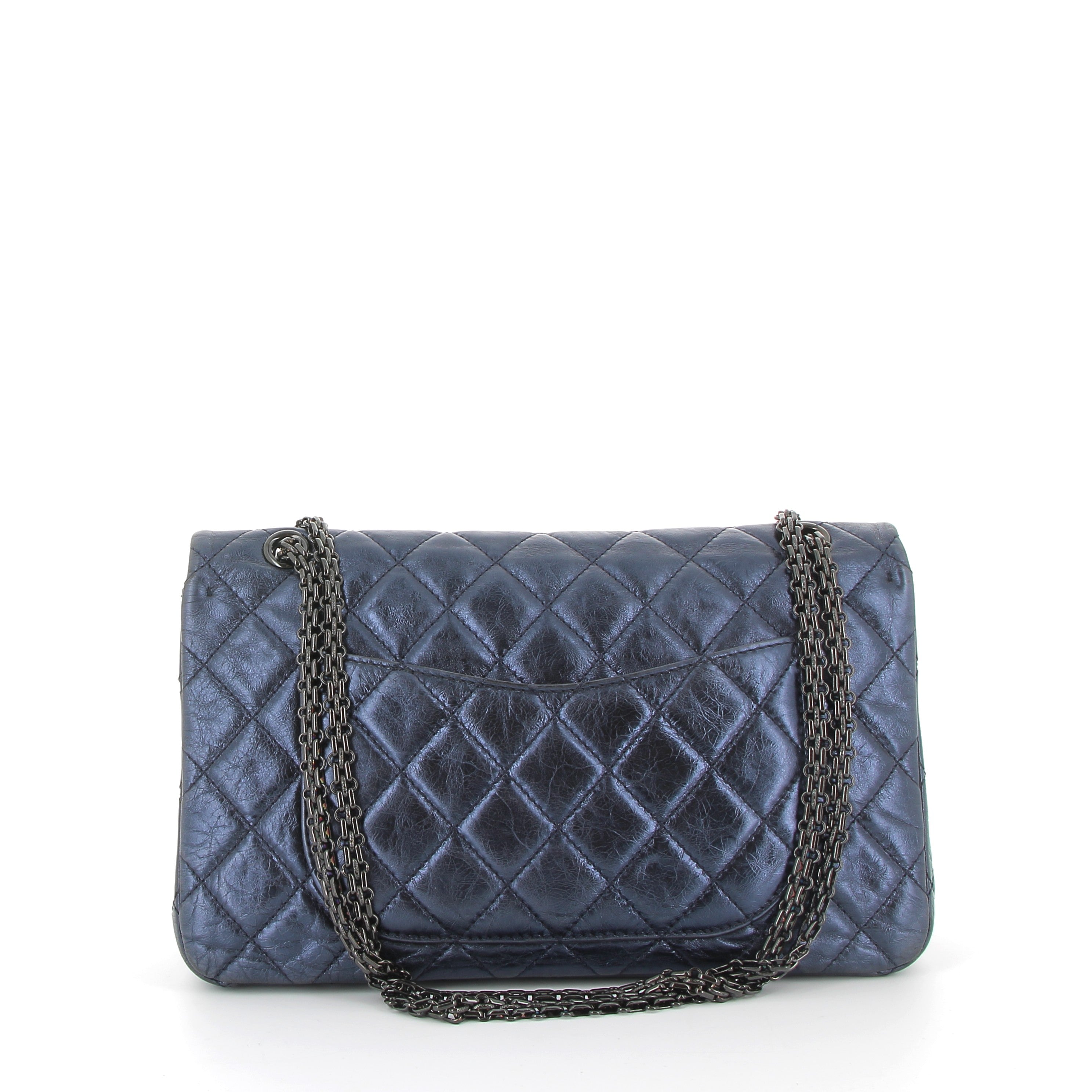 CHANEL Timeless 2.55 Cuir Bleu Marine Matelassé