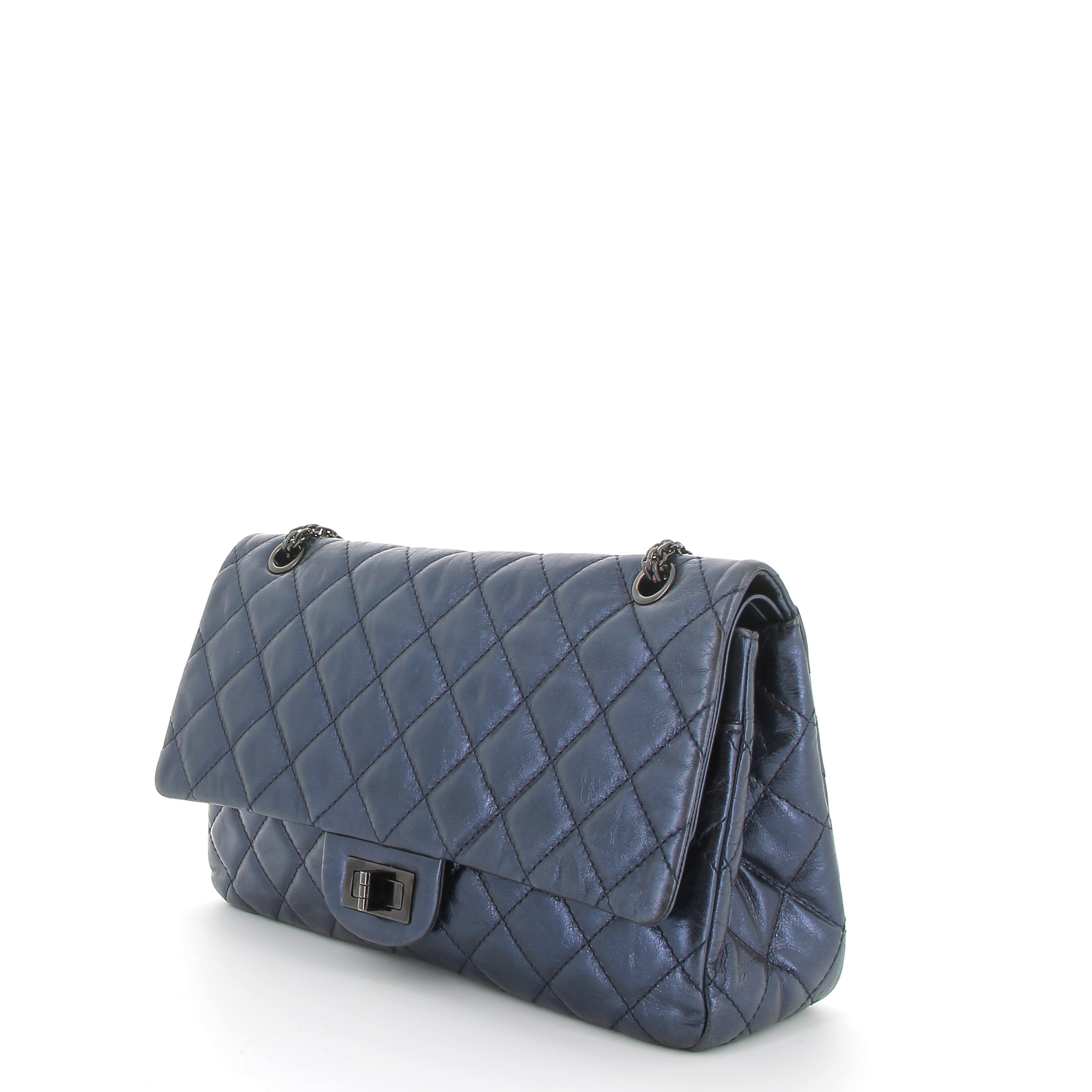 CHANEL Timeless 2.55 Cuir Bleu Marine Matelassé