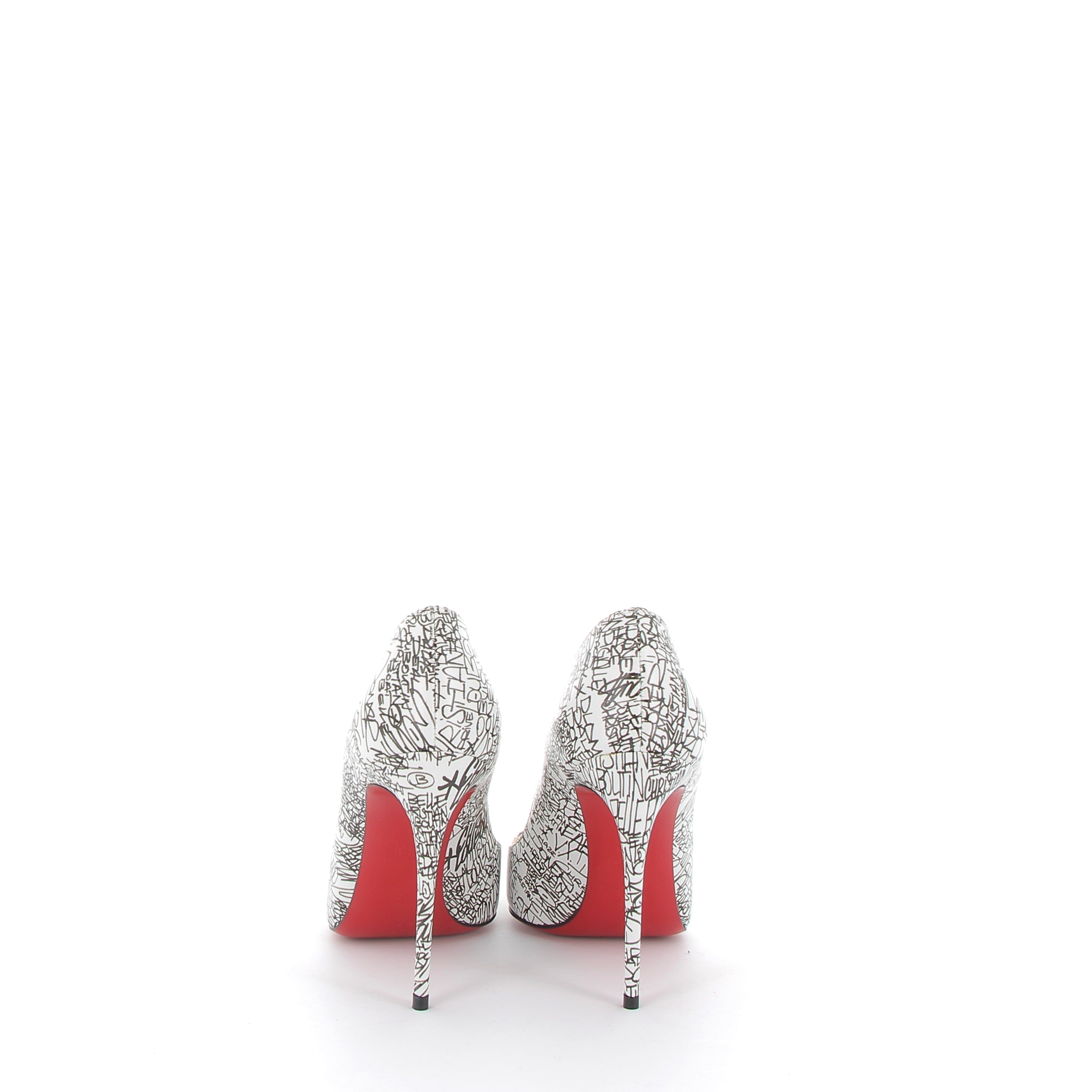 CHRISTIAN LOUBOUTIN Escarpins cuir noir et blanc
