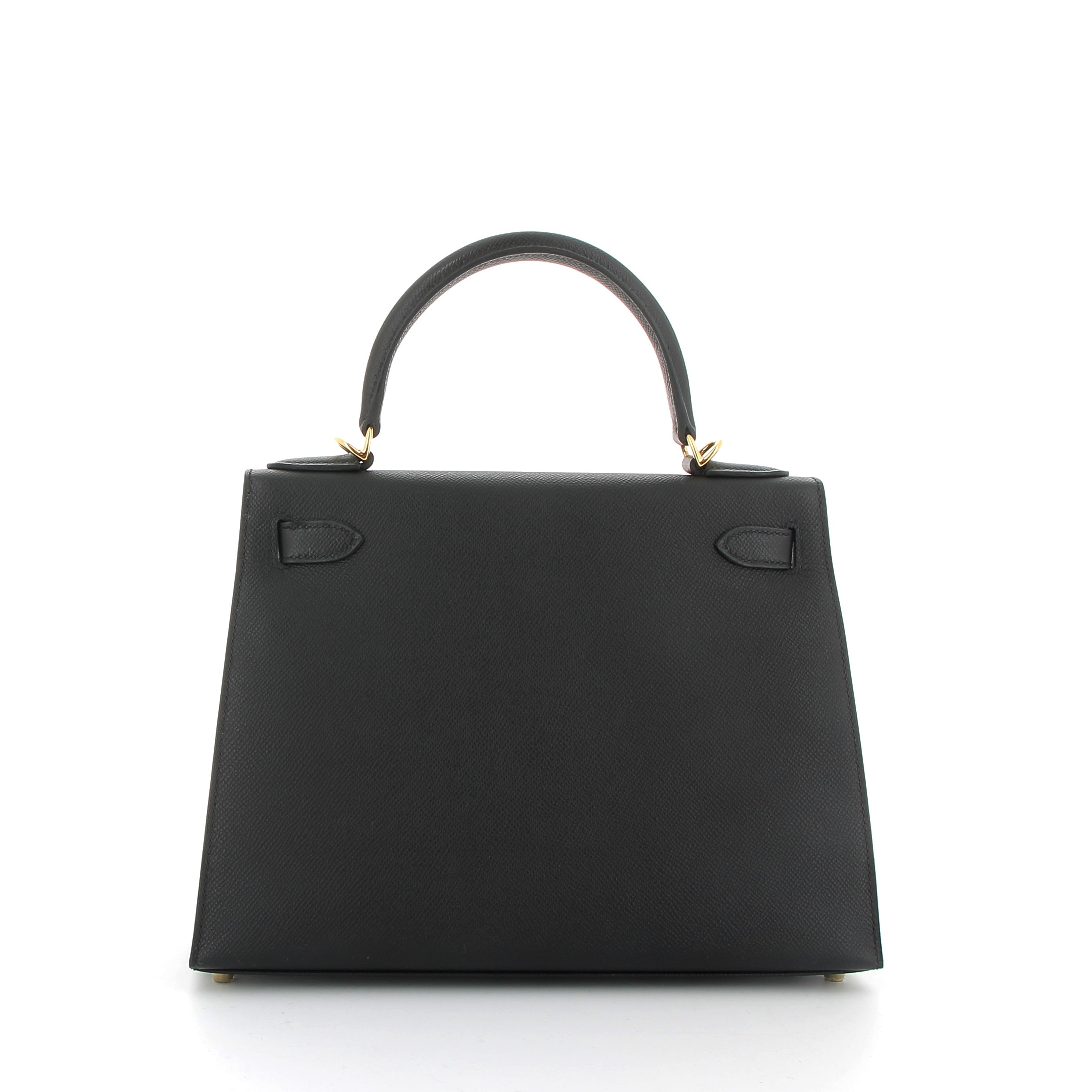 HERMÈS Kelly 32 cuir Epsom Noir finition dorée