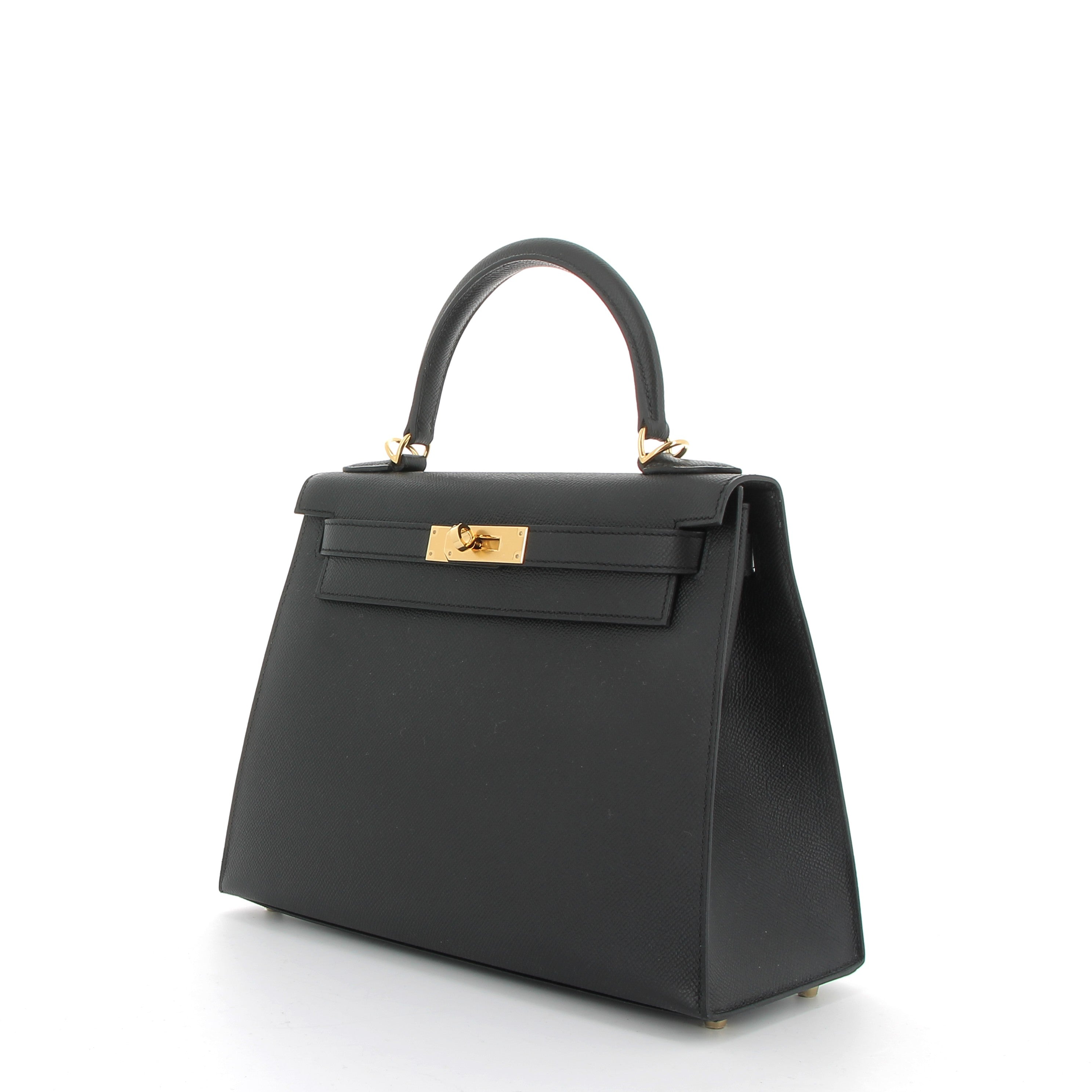 HERMÈS Kelly 28 cuir Epsom Noir finition dorée