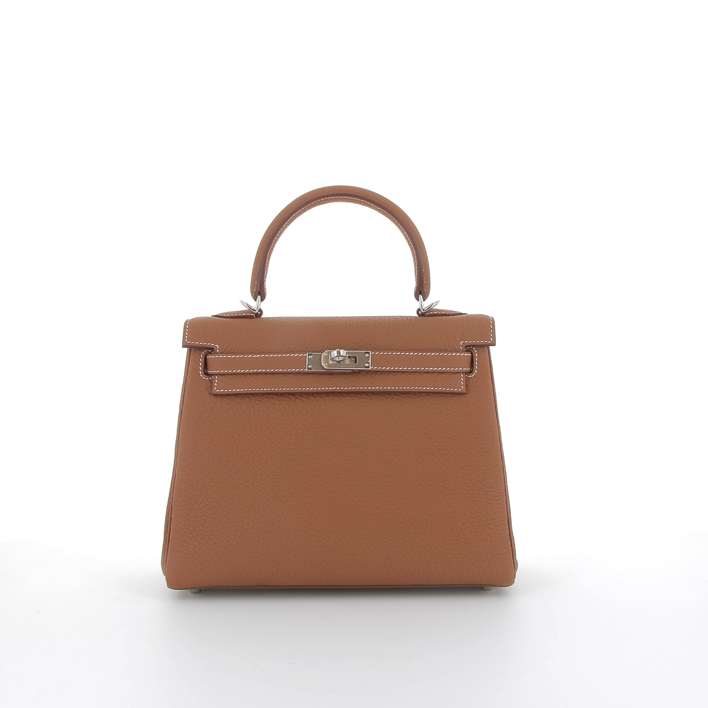 HERMES Kelly 25 Gold Togo Finition Palladié