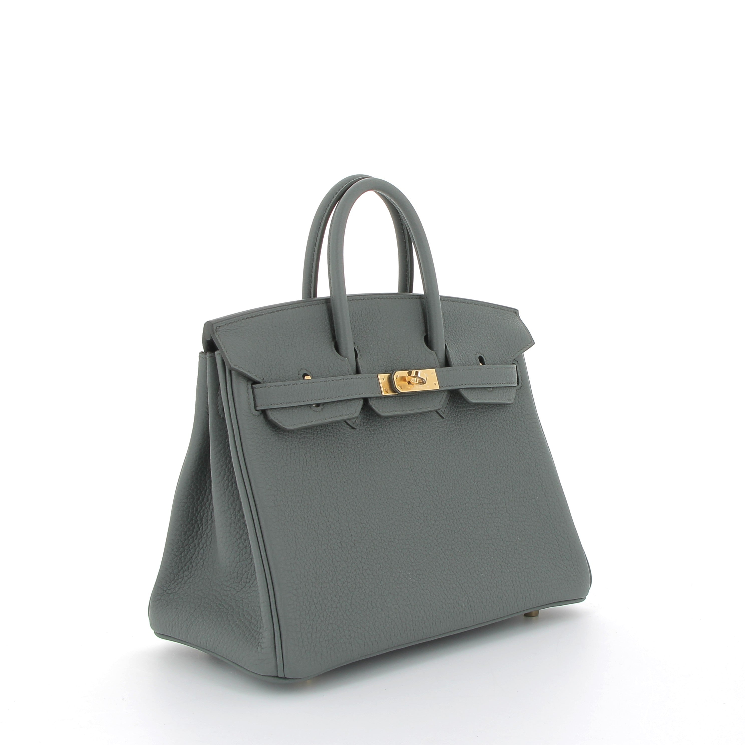 HERMES Birkin 25 Vert Amande Togo Finition Or jaune