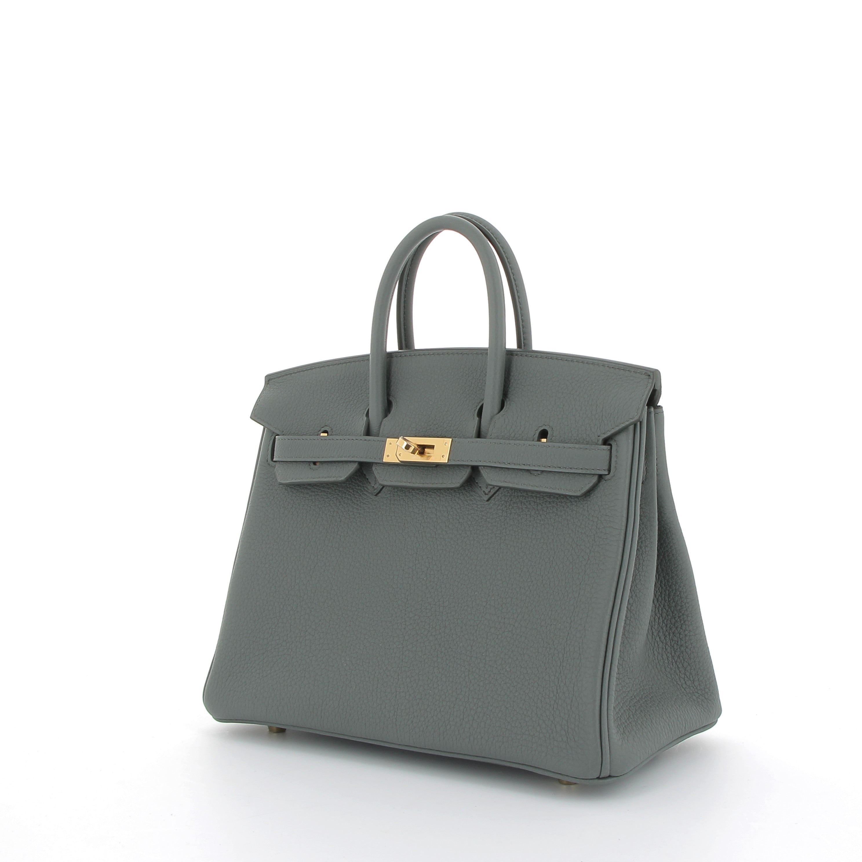 HERMES Birkin 25 Vert Amande Togo Finition Or jaune