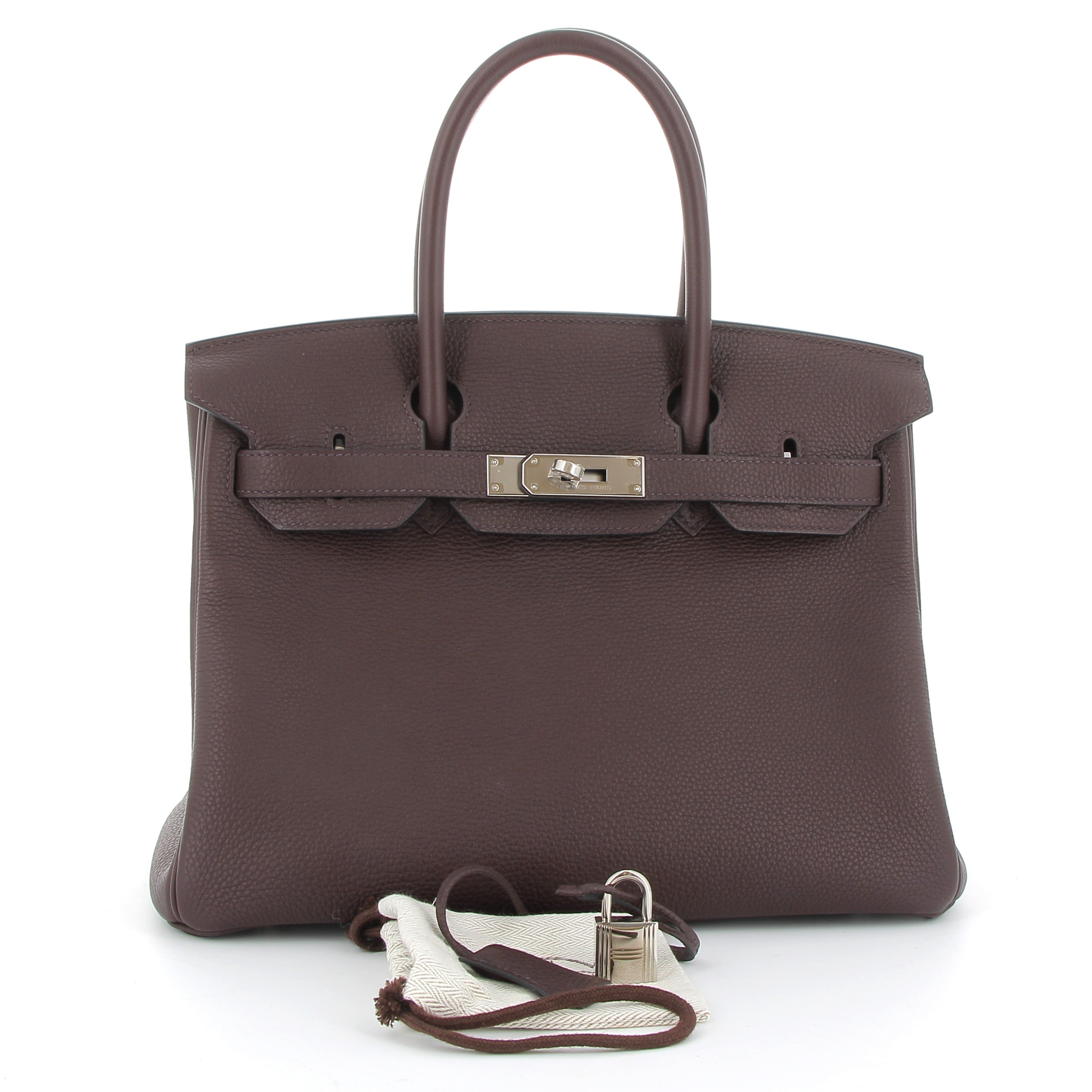 HERMÈS Birkin 30 Rouge Sellier Togo Finition Palladié