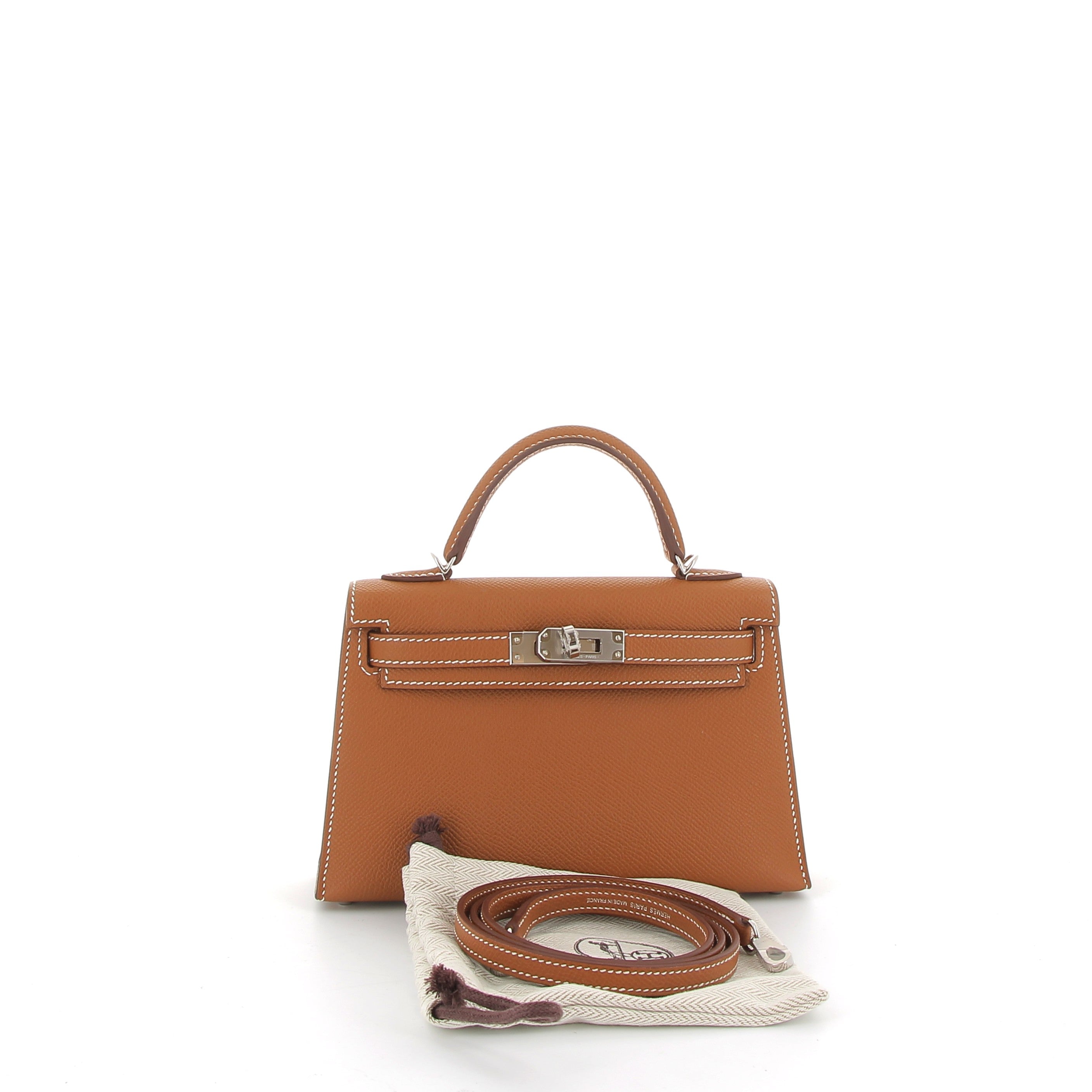 HERMÈS Kelly 20 cuir Epsom Gold finition palladium