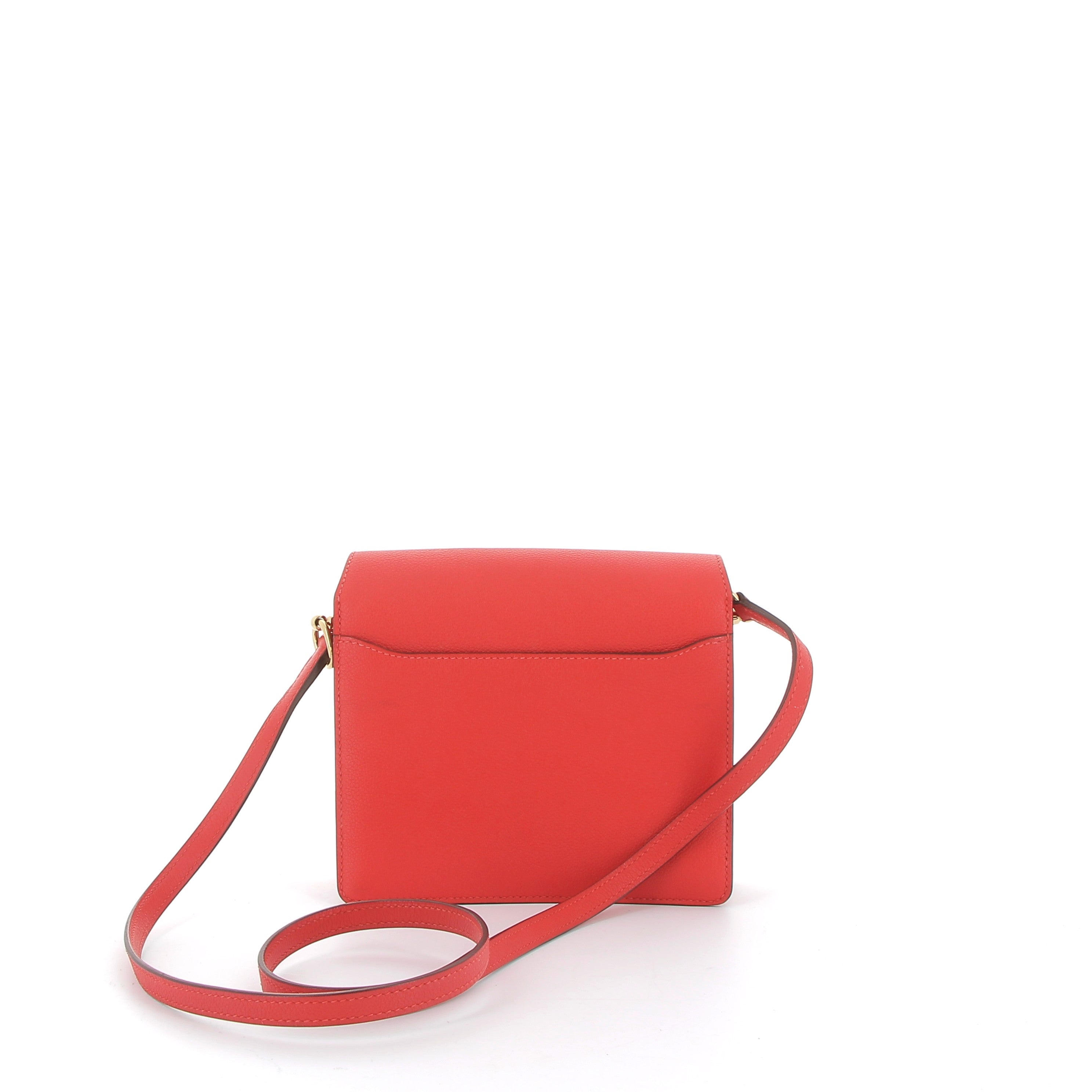 HERMÈS Roulis cuir Epsom Rouge Tomate finition dorée