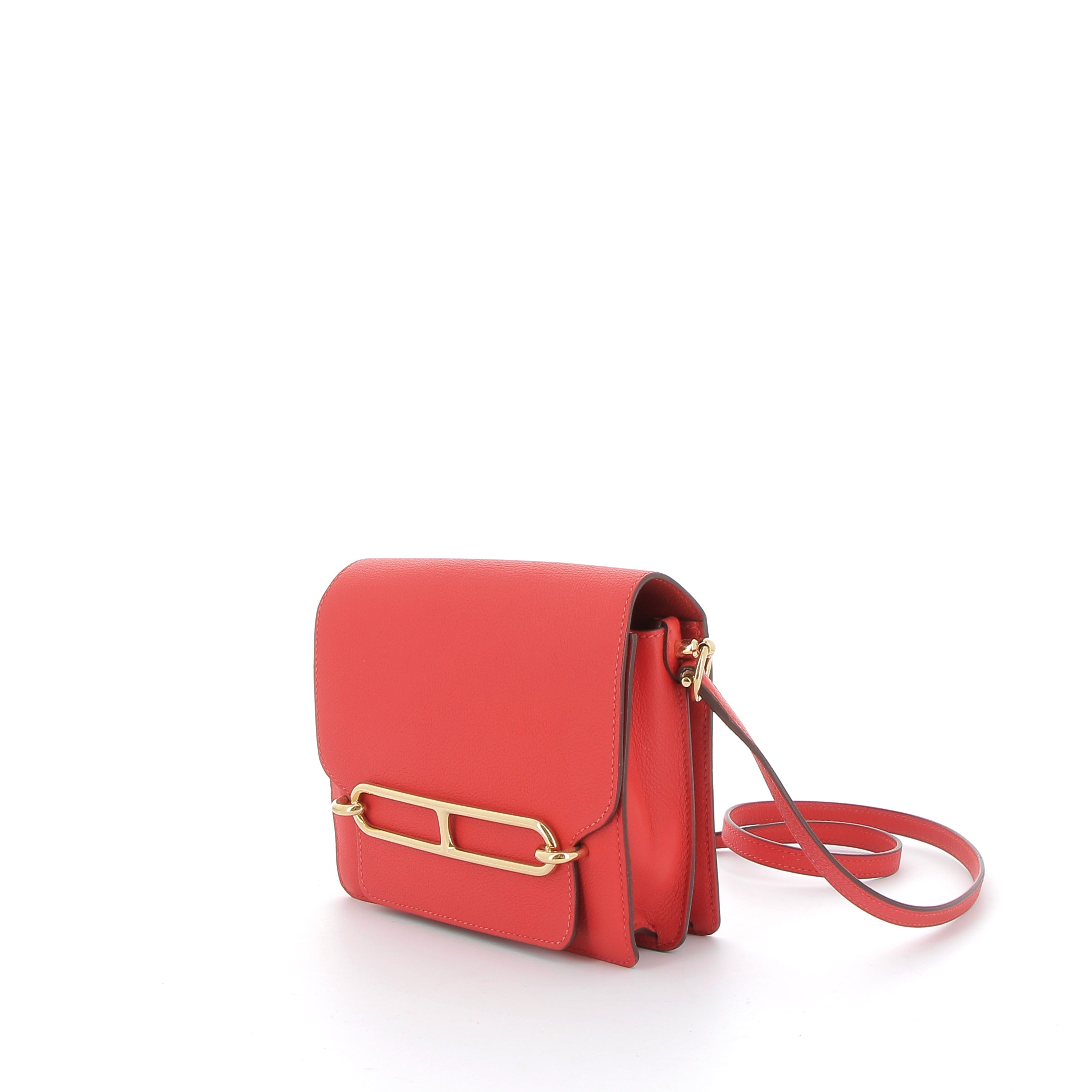 HERMÈS Roulis cuir Epsom Rouge Tomate finition dorée