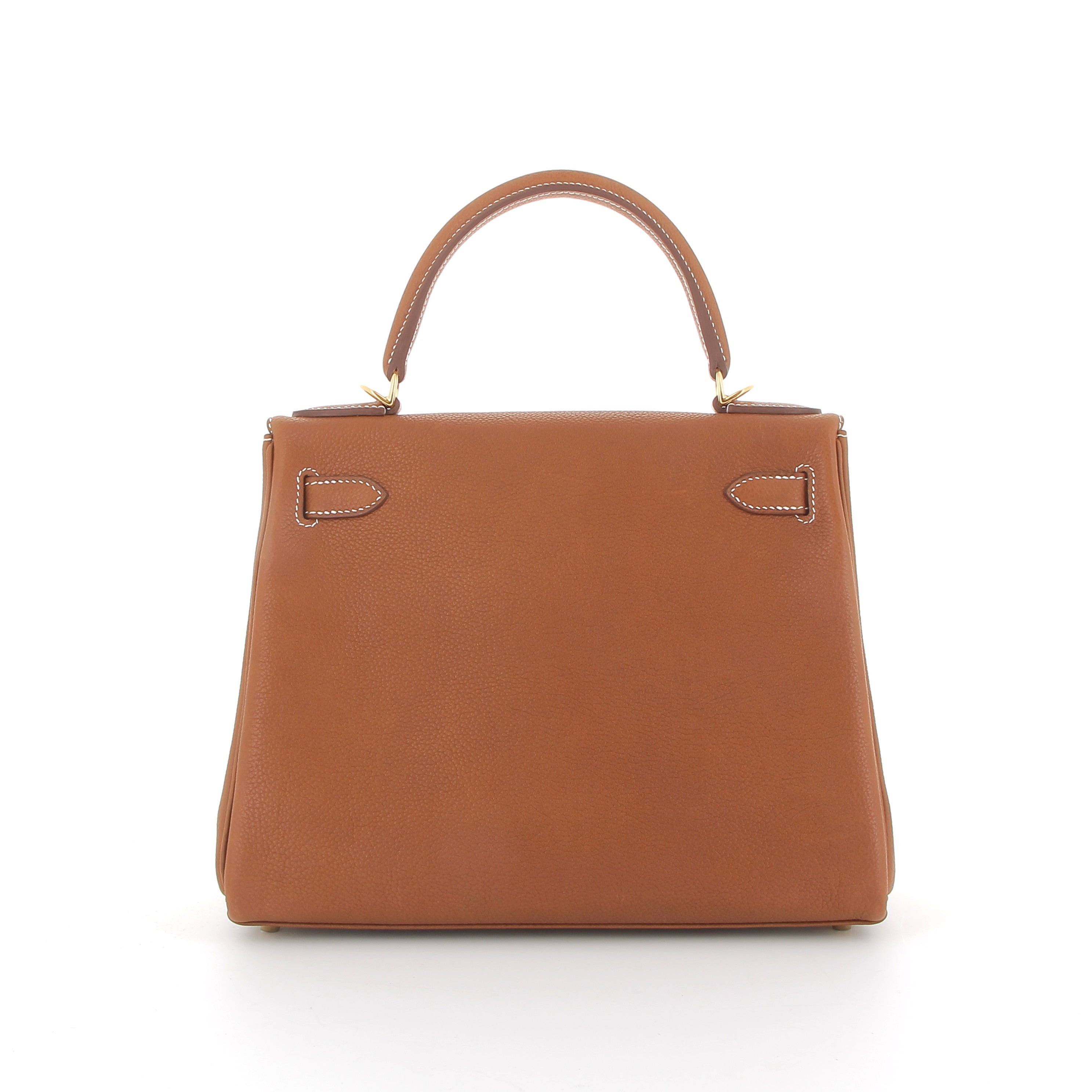 HERMÈS Kelly 28 Faubourg Barenia Fauve Finition Or jaune