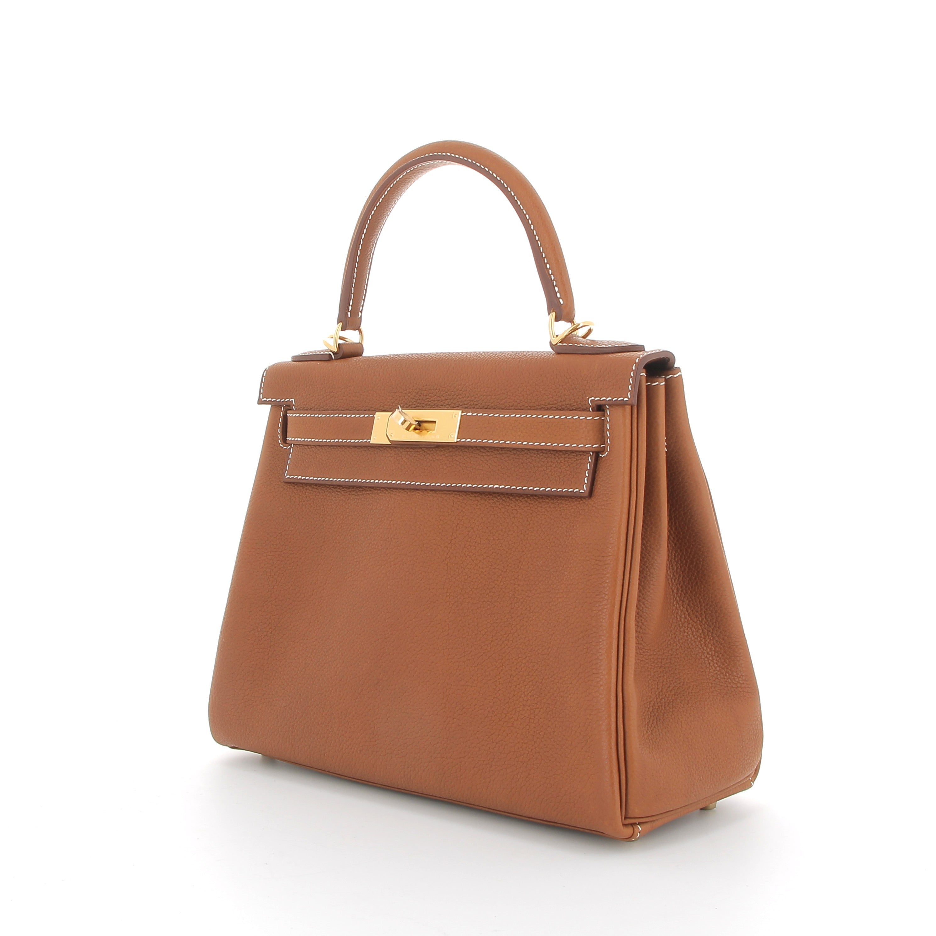 HERMÈS Kelly 28 Faubourg Barenia Fauve Finition Or jaune