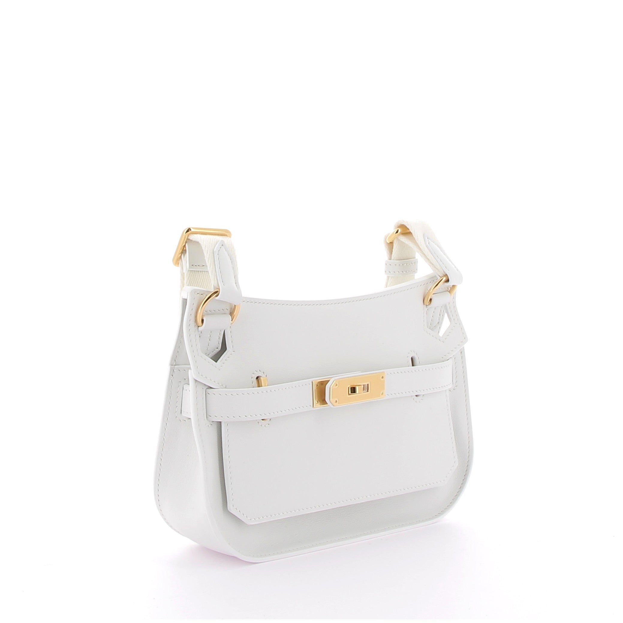 HERMES Mini Jypsière Blanc Swift Finition Or jaune