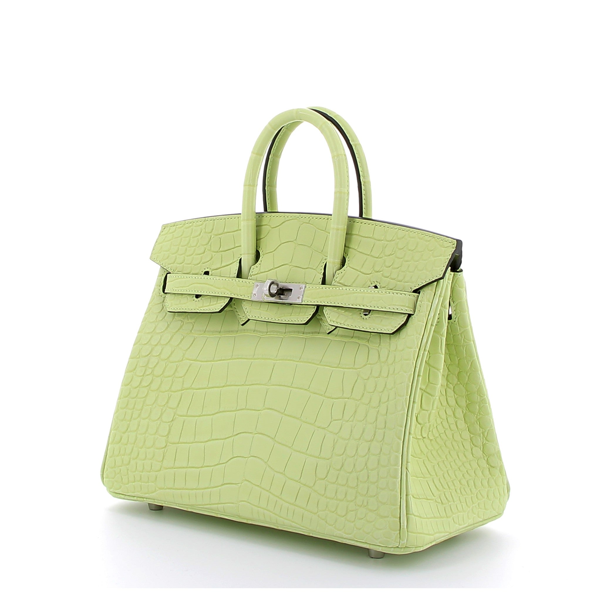 HERMES Birkin 25 Jaune Bourgeon Alligator Finition Palladié