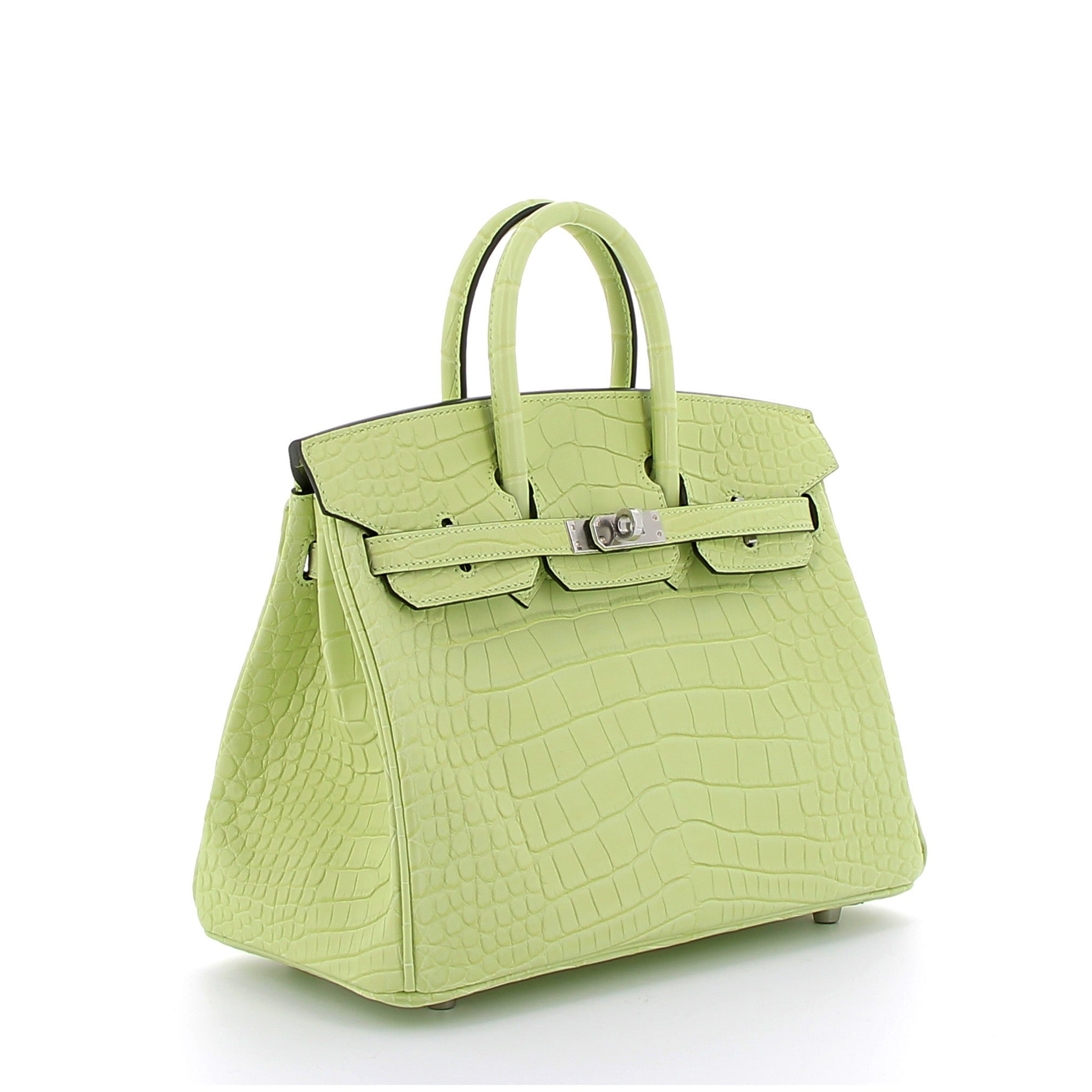 HERMES Birkin 25 Jaune Bourgeon Alligator Finition Palladié