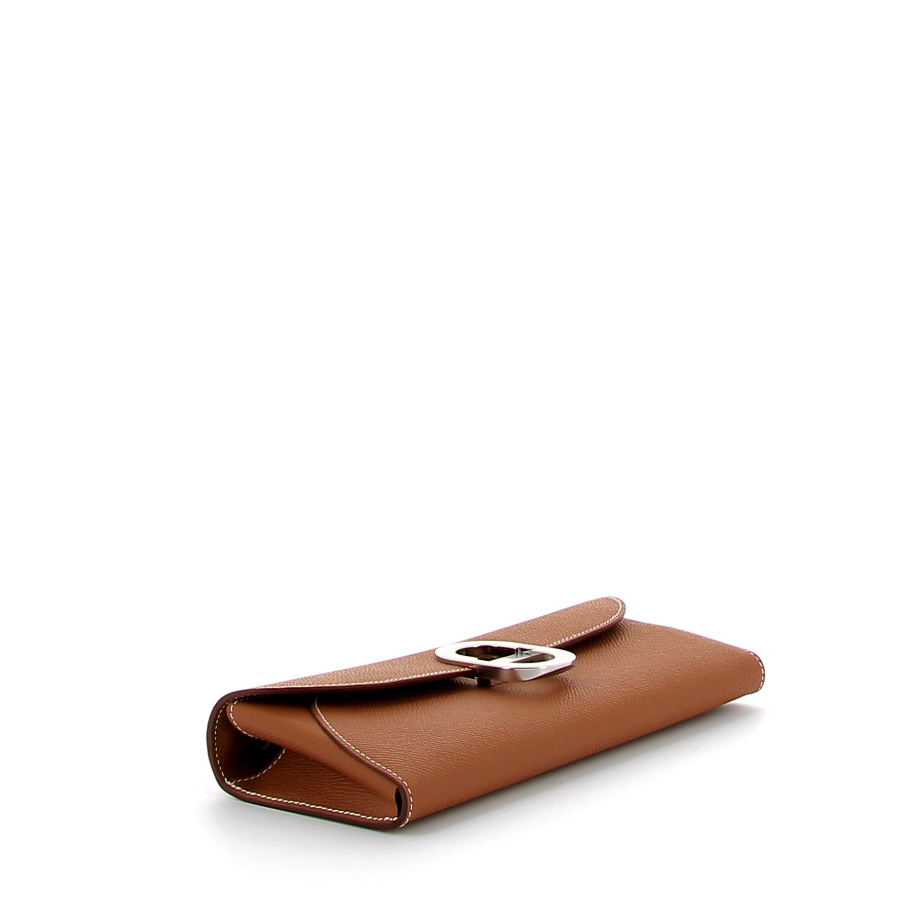 HERMES Portefeuille Maillon To Go Gold Epsom Finition Argenté
