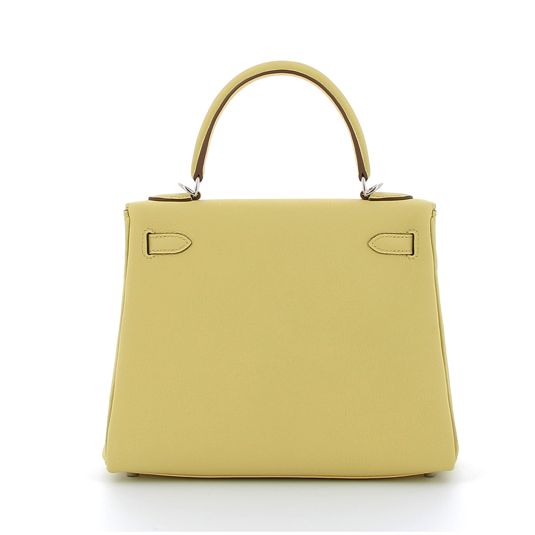 HERMES Kelly 25 Jaune Poussin Togo Finition Palladié
