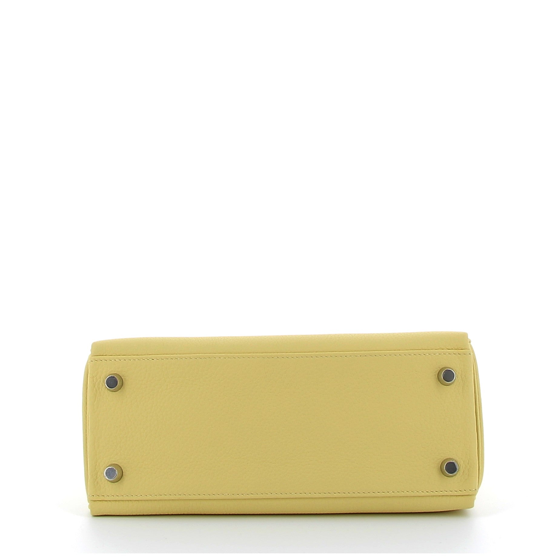 HERMES Kelly 25 Jaune Poussin Togo Finition Palladié