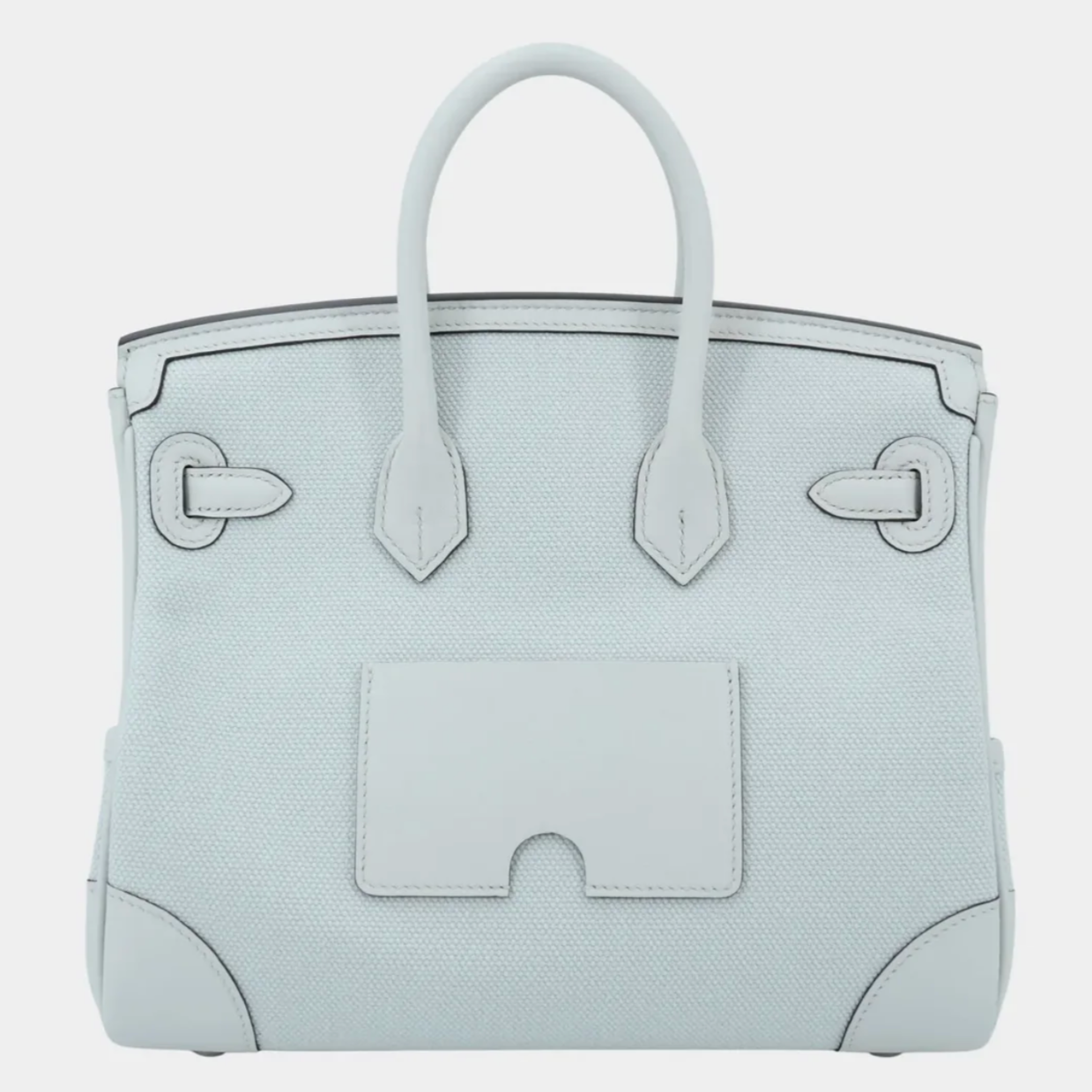 HERMES Birkin Cargo 25 Gris Platine Toile Cuir Swift Finition Palladié