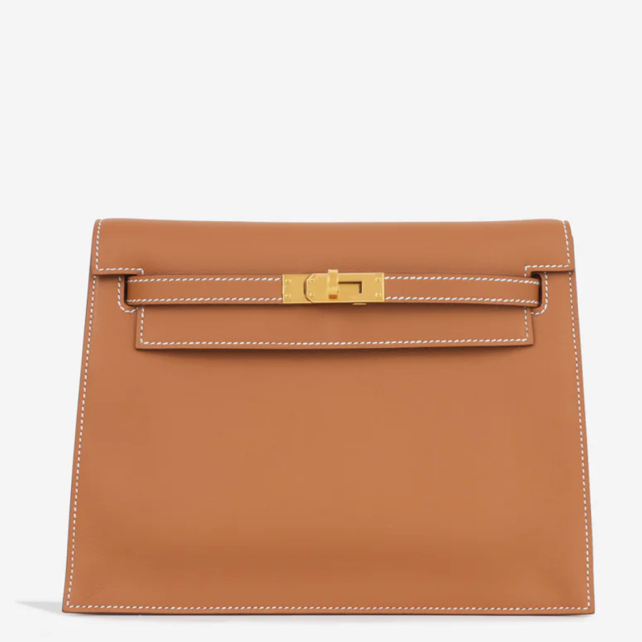 HERMES Kelly Danse Gold Cuir Evercolor Finition Or Jaune