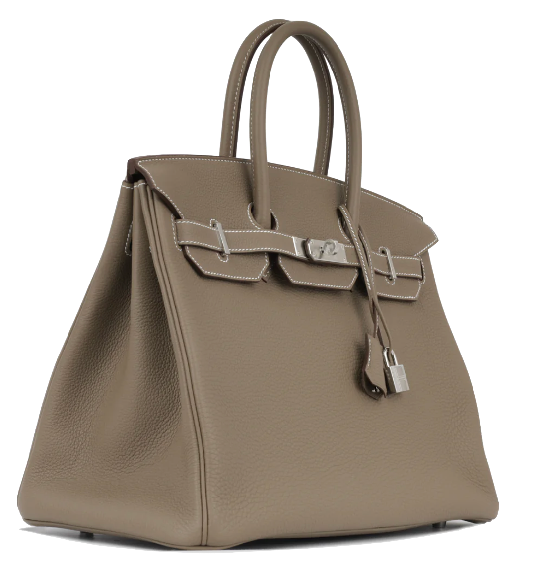 HERMES Birkin 35 Etoupe Cuir Togo Finition Palladié