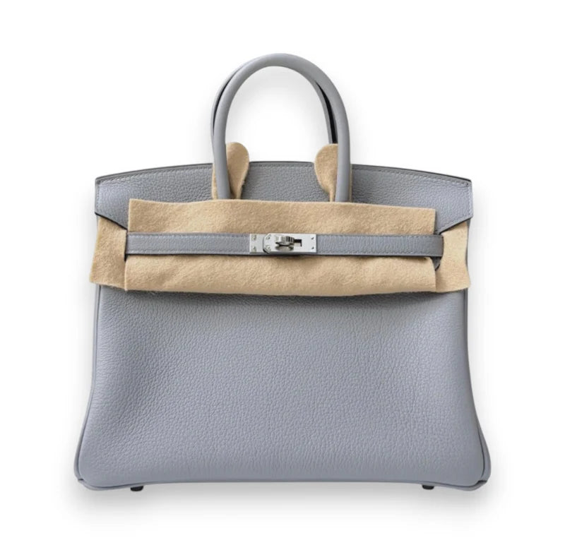 HERMES Birkin 25 Gris Pantin Togo Finition Palladié