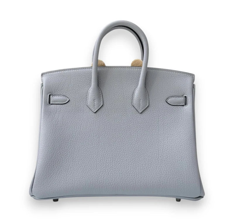HERMES Birkin 25 Gris Pantin Togo Finition Palladié